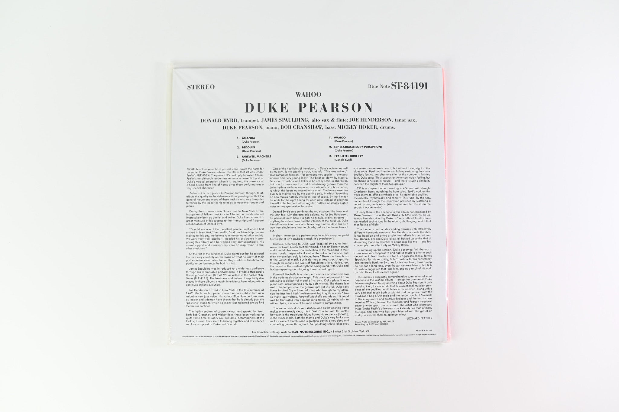 Duke Pearson - Wahoo on Blue Note Ltd 180 Gram Music Matters Reissue Sealed