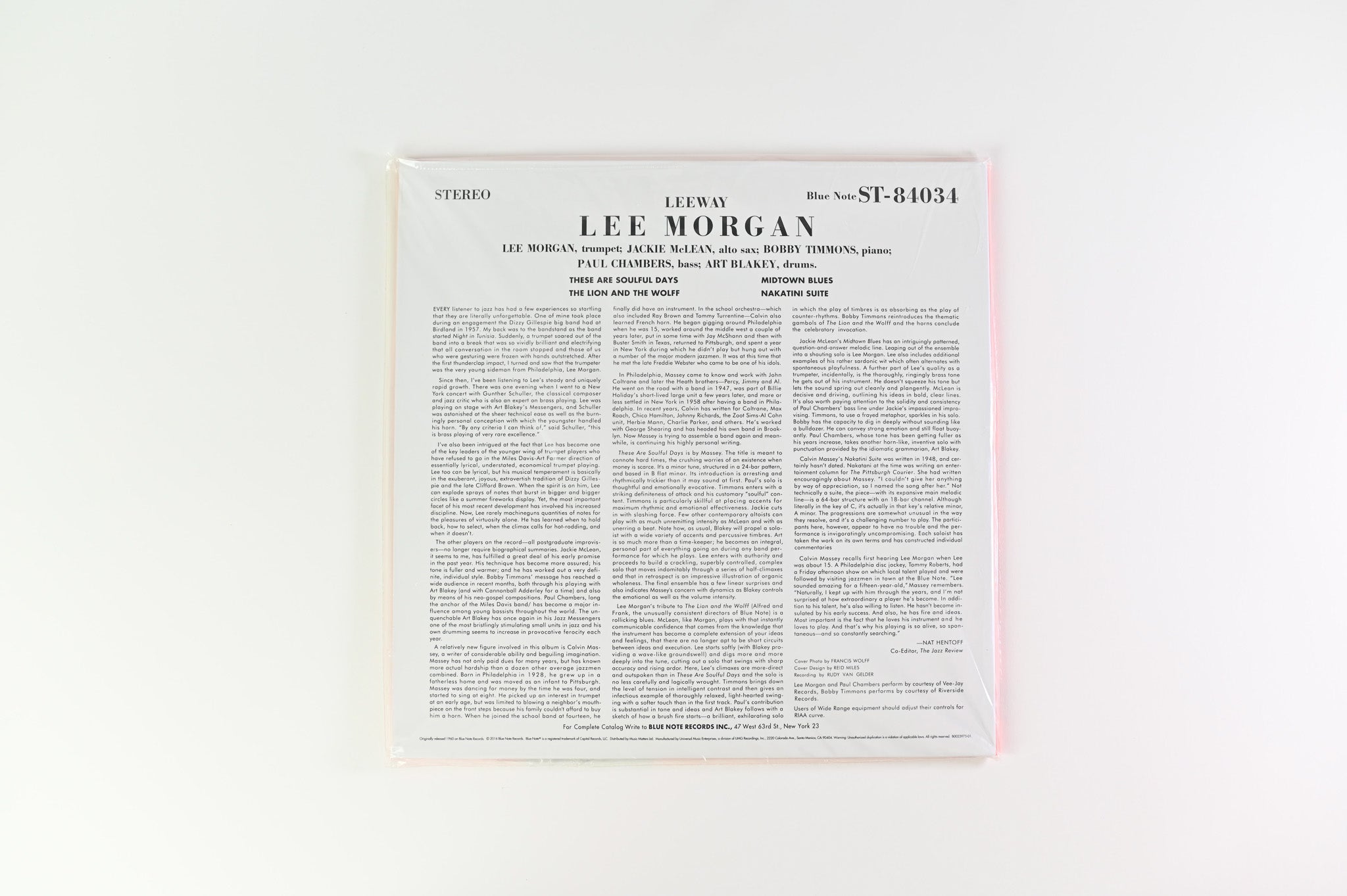 Lee Morgan - Leeway on Blue Note Ltd 180 Gram Music Matters Reissue Sealed
