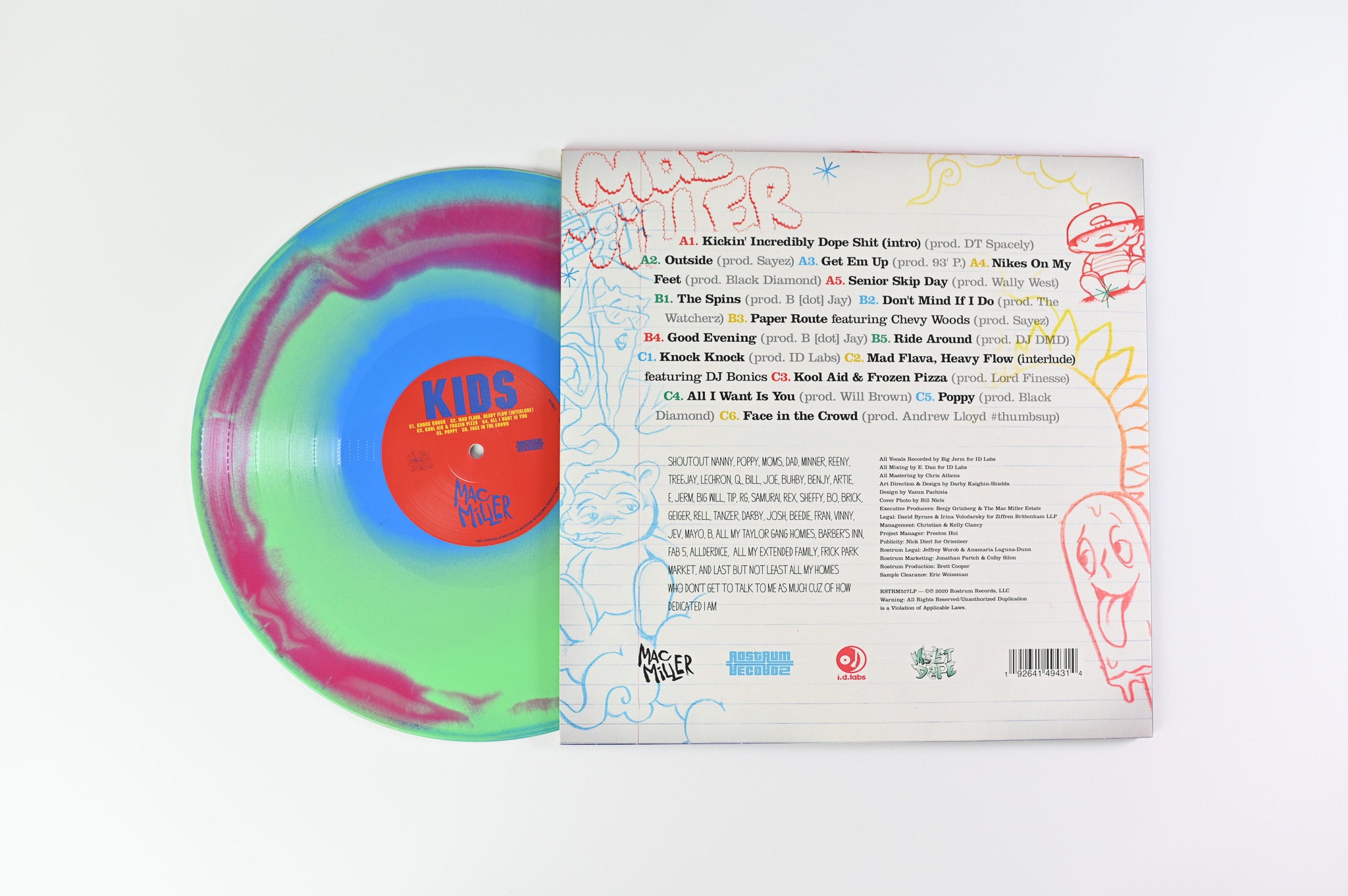 Mac Miller - K.I.D.S. (Kickin Incredibly Dope Shit) on Rostrum Ltd Rainbow Colored Reissue