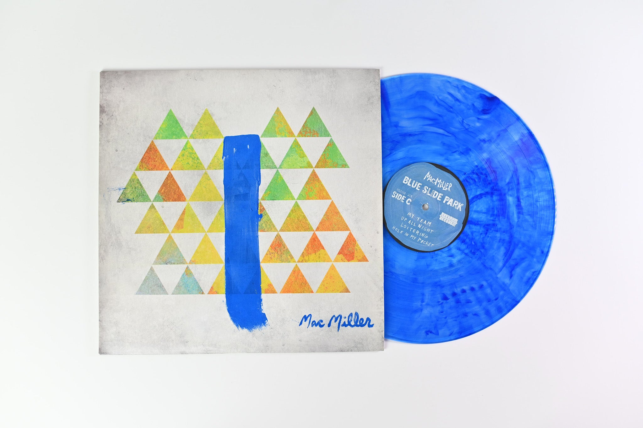 Mac Miller - Blue Slide Park on Rostrum Clear With Blue Swirl Reissue