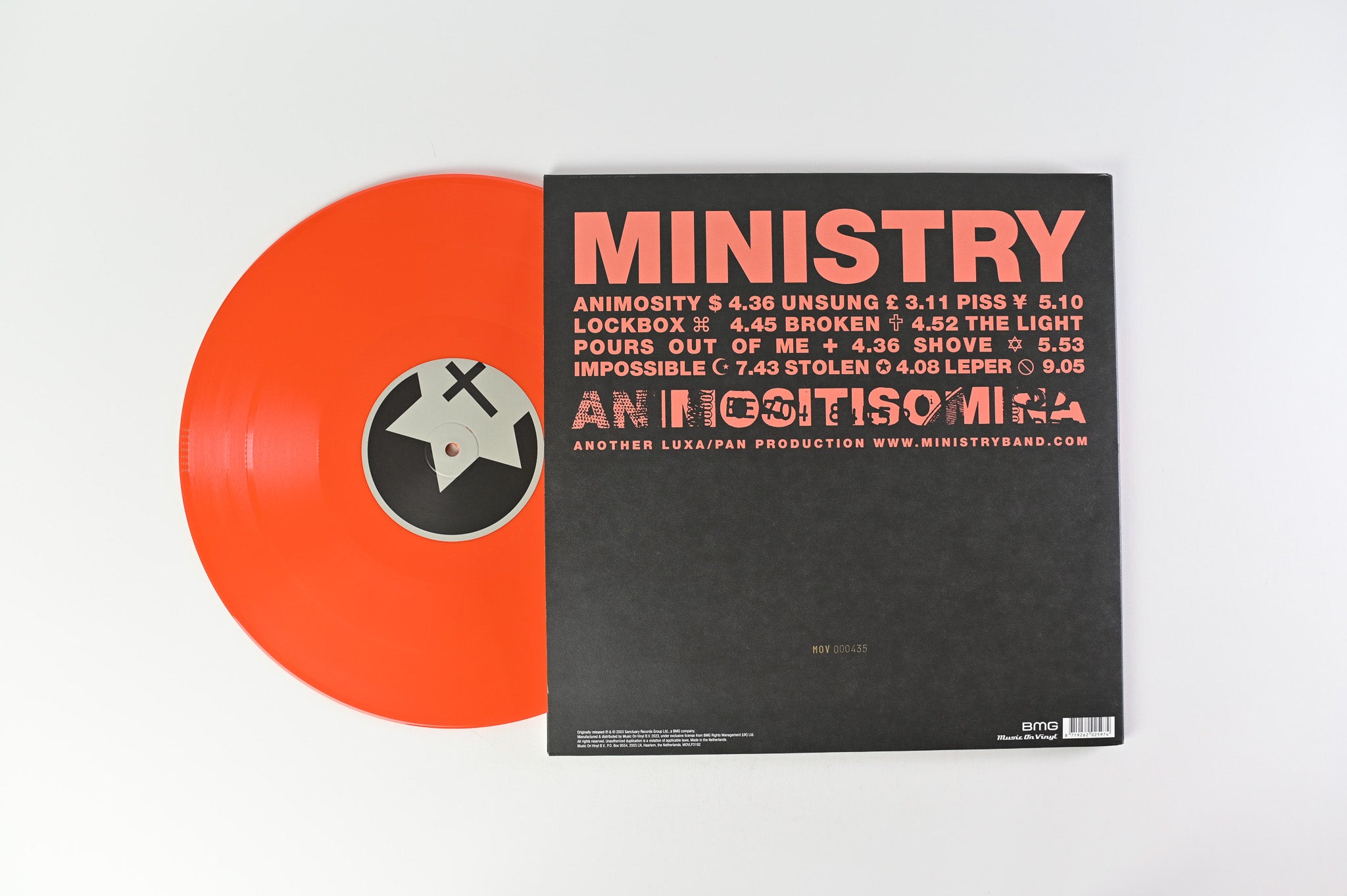 Ministry - Animositisomina Music On Vinyl Lt Numbered Orange Reissue