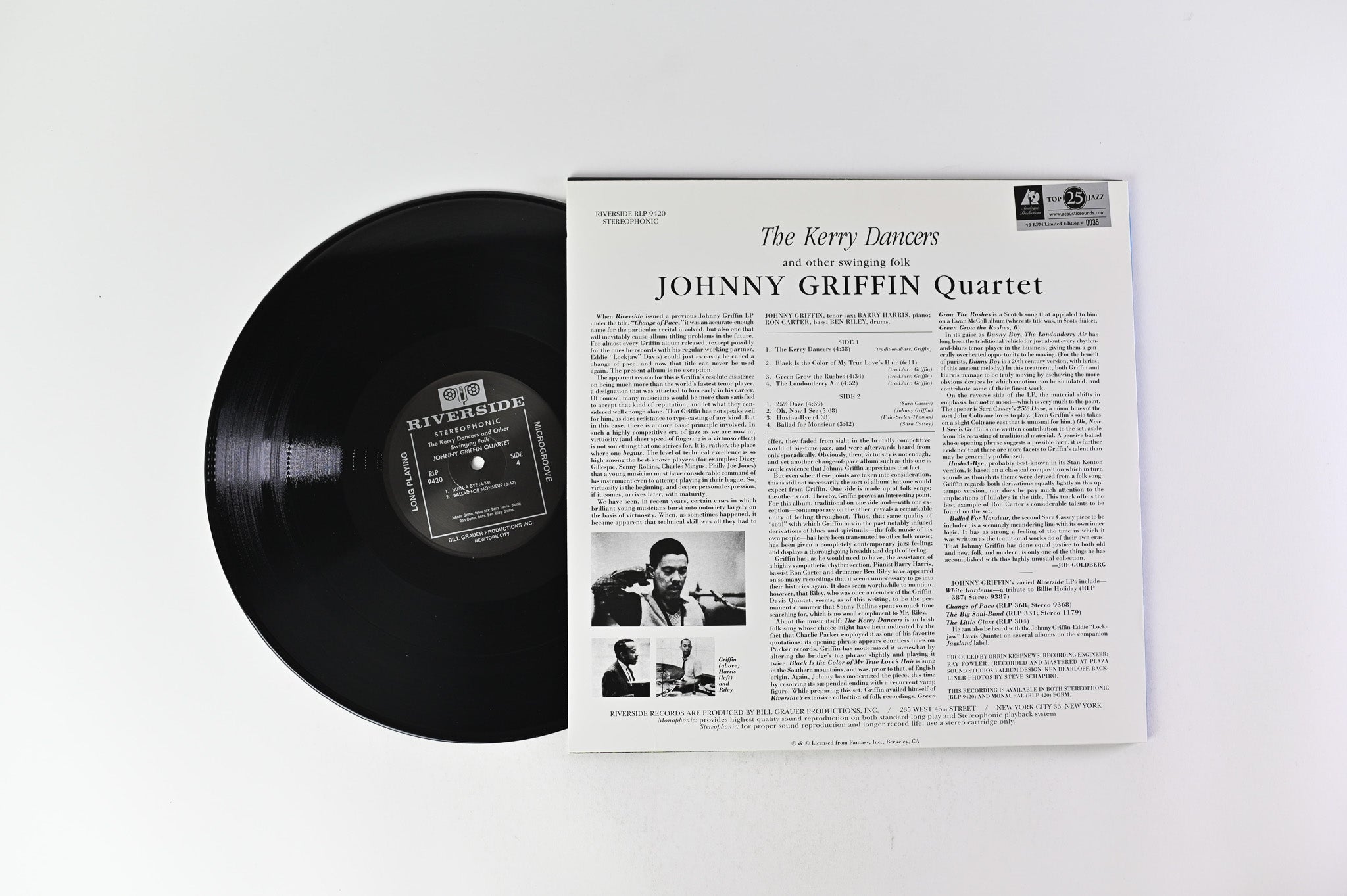 The Johnny Griffin Quartet - The Kerry Dancers on Analogue Productions 45 RPM