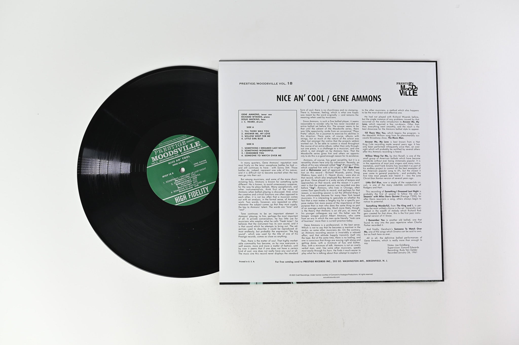 Gene Ammons - Nice An' Cool on Analogue Productions