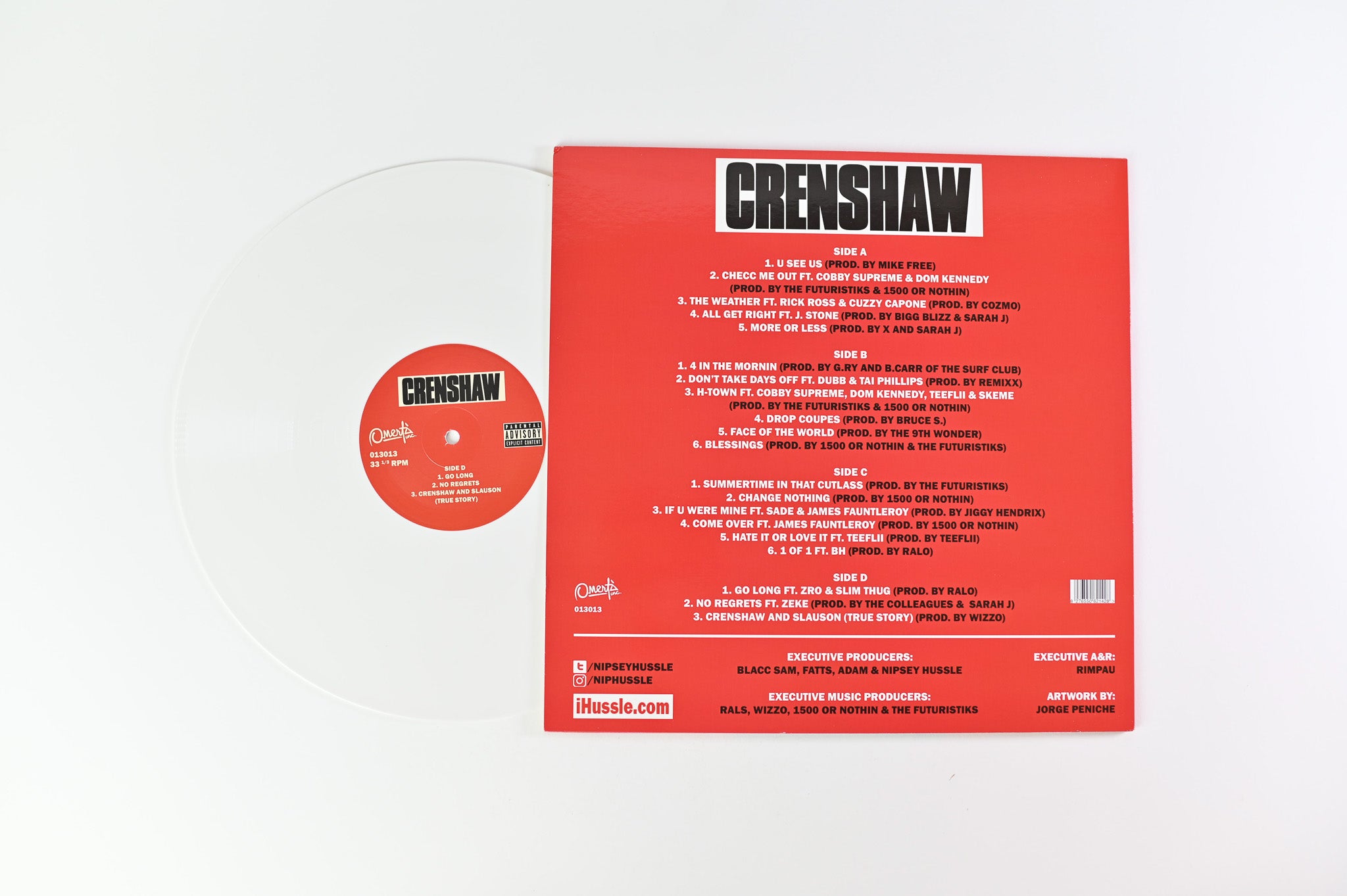 Nipsey Hussle - Crenshaw Red & White Vinyl Unofficial Pressing