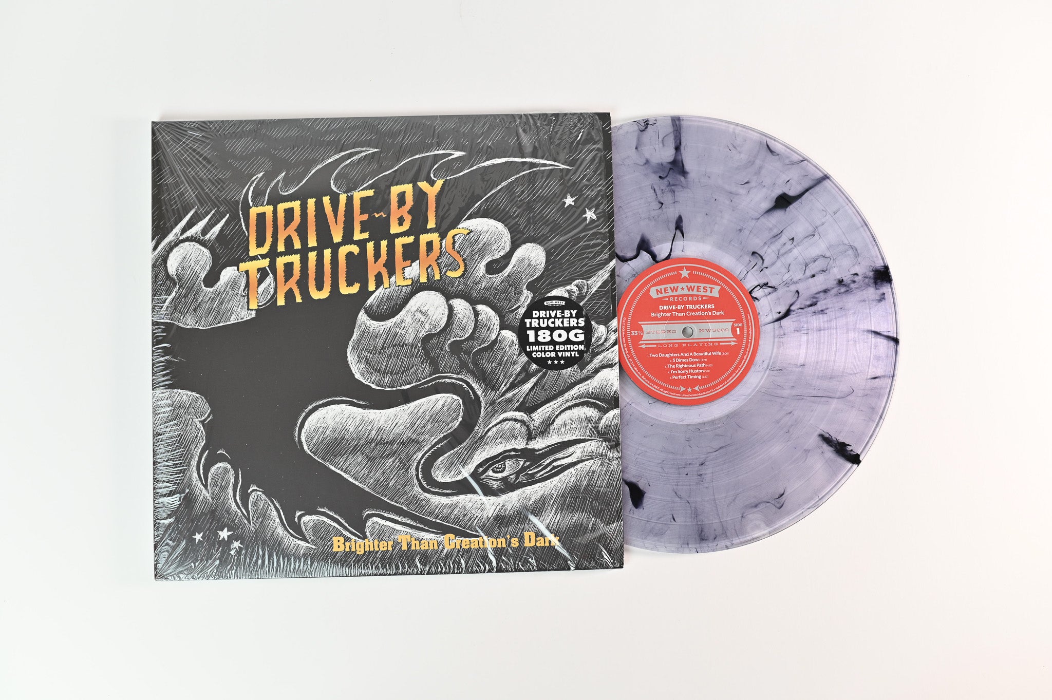 Drive-By Truckers - Brighter Than Creation's Dark on New West Records - Clear w/ Black Swirl Vinyl