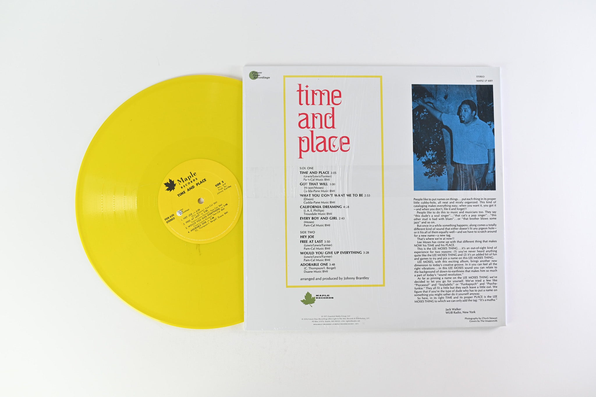 Lee Moses - Time And Place on Future Days Ltd Yellow Reissue Plaid Room Exclusive