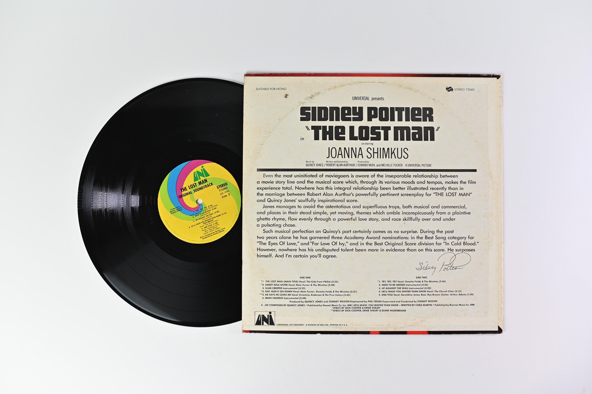 Quincy Jones - The Lost Man (The Original Soundtrack Album) on UNI Records