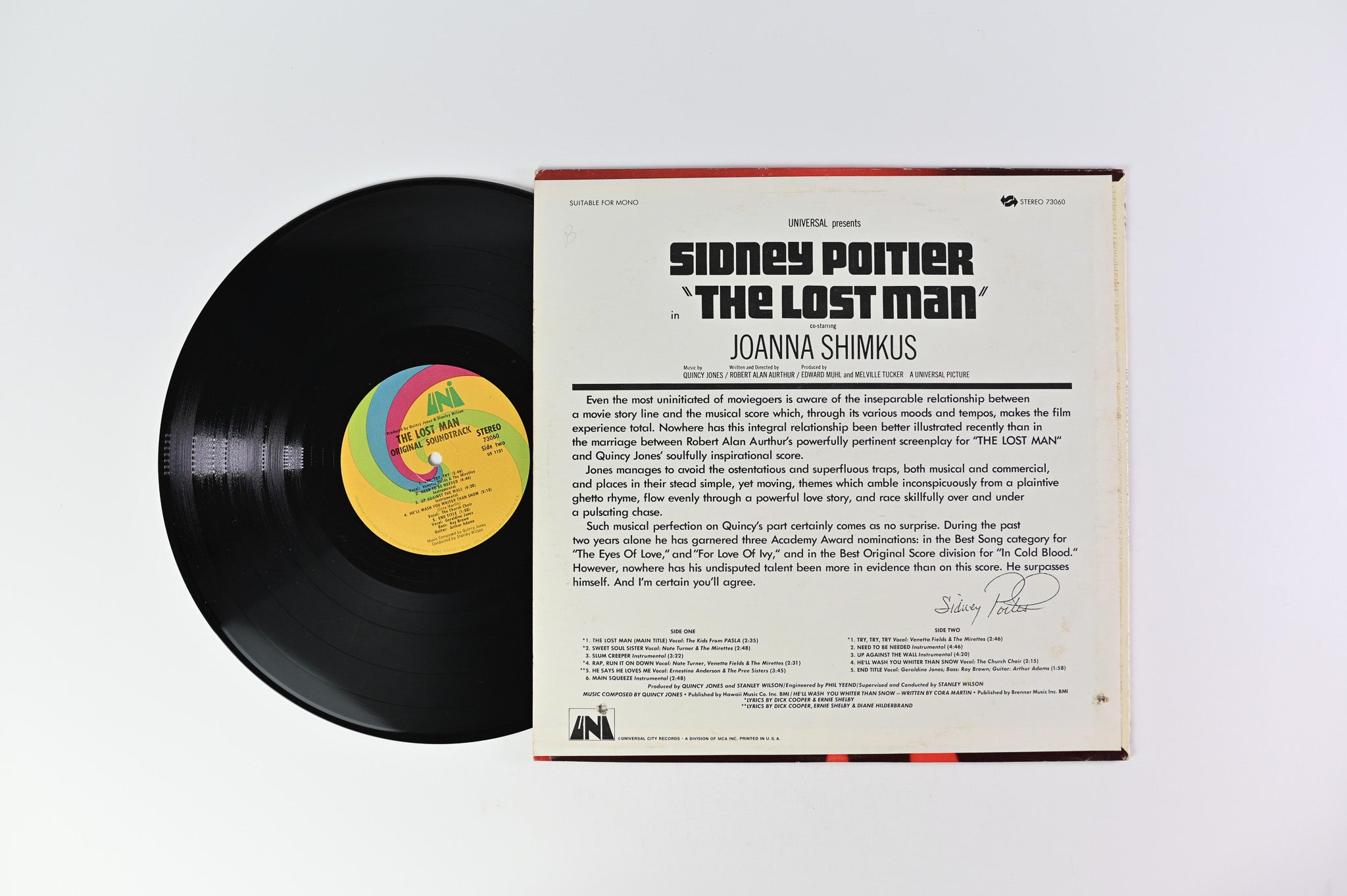 Quincy Jones - The Lost Man (The Original Soundtrack Album) on UNI Records