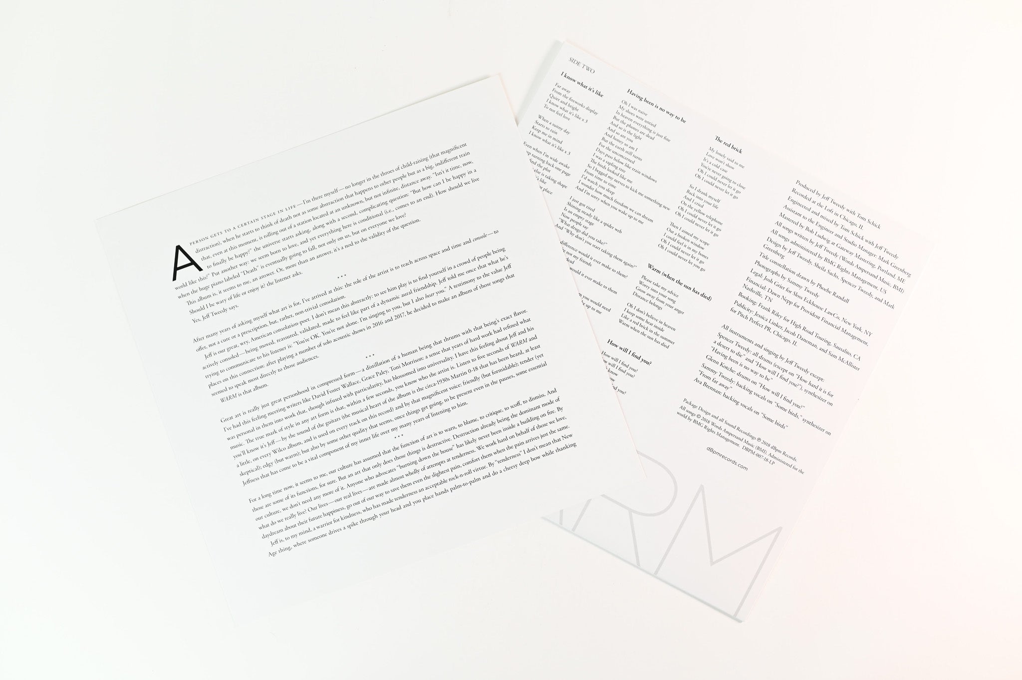 Jeff Tweedy - Warm on dBpm Records