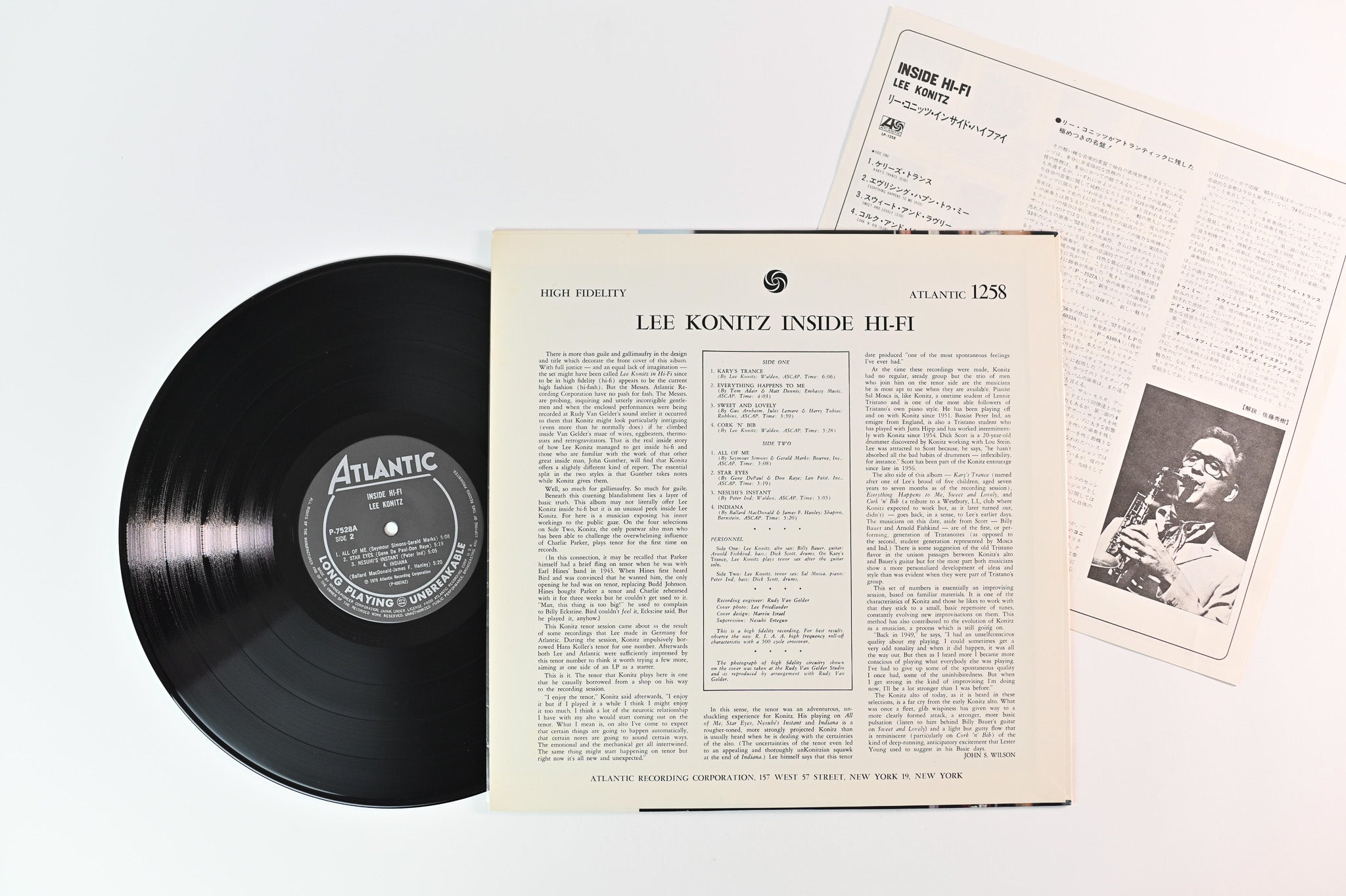Lee Konitz - Inside Hi-Fi on Atlantic - Japanese pressing
