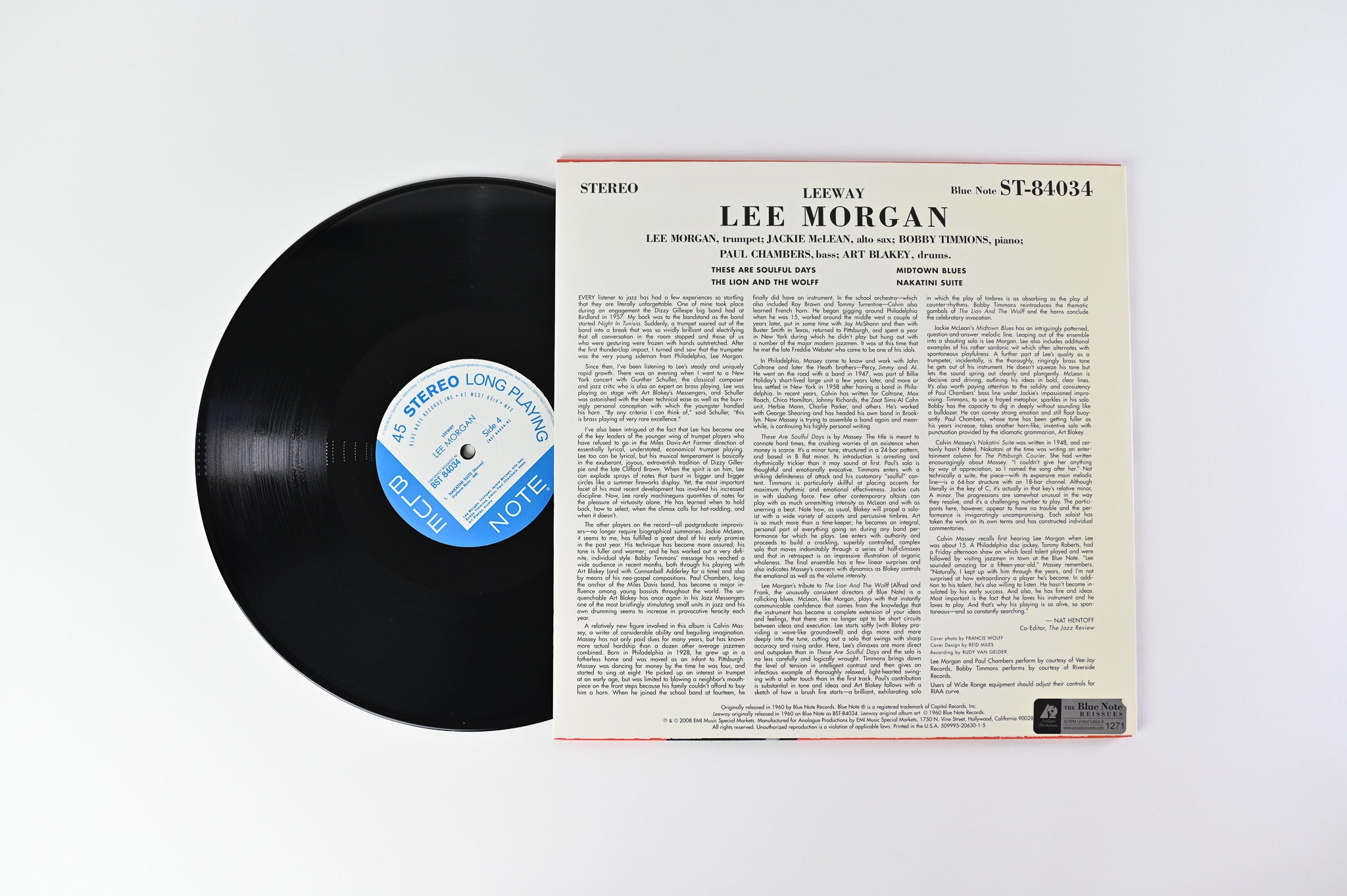 Lee Morgan - Leeway on Blue Note Analogue Productions Reissue Numbered 45 RPM