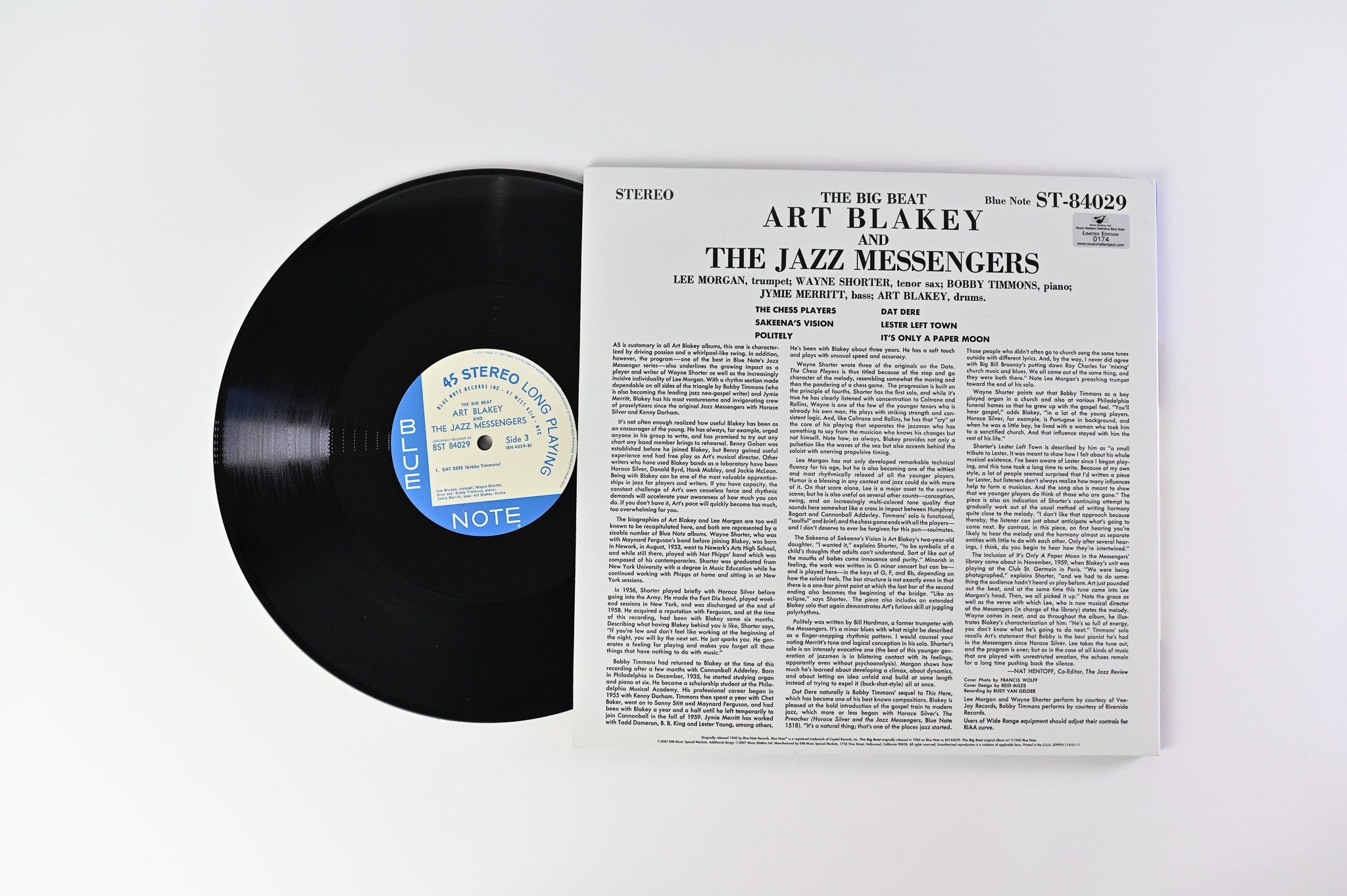 Art Blakey & The Jazz Messengers - The Big Beat on Blue Note Music Matters Ltd Reissue Numbered 45 RPM