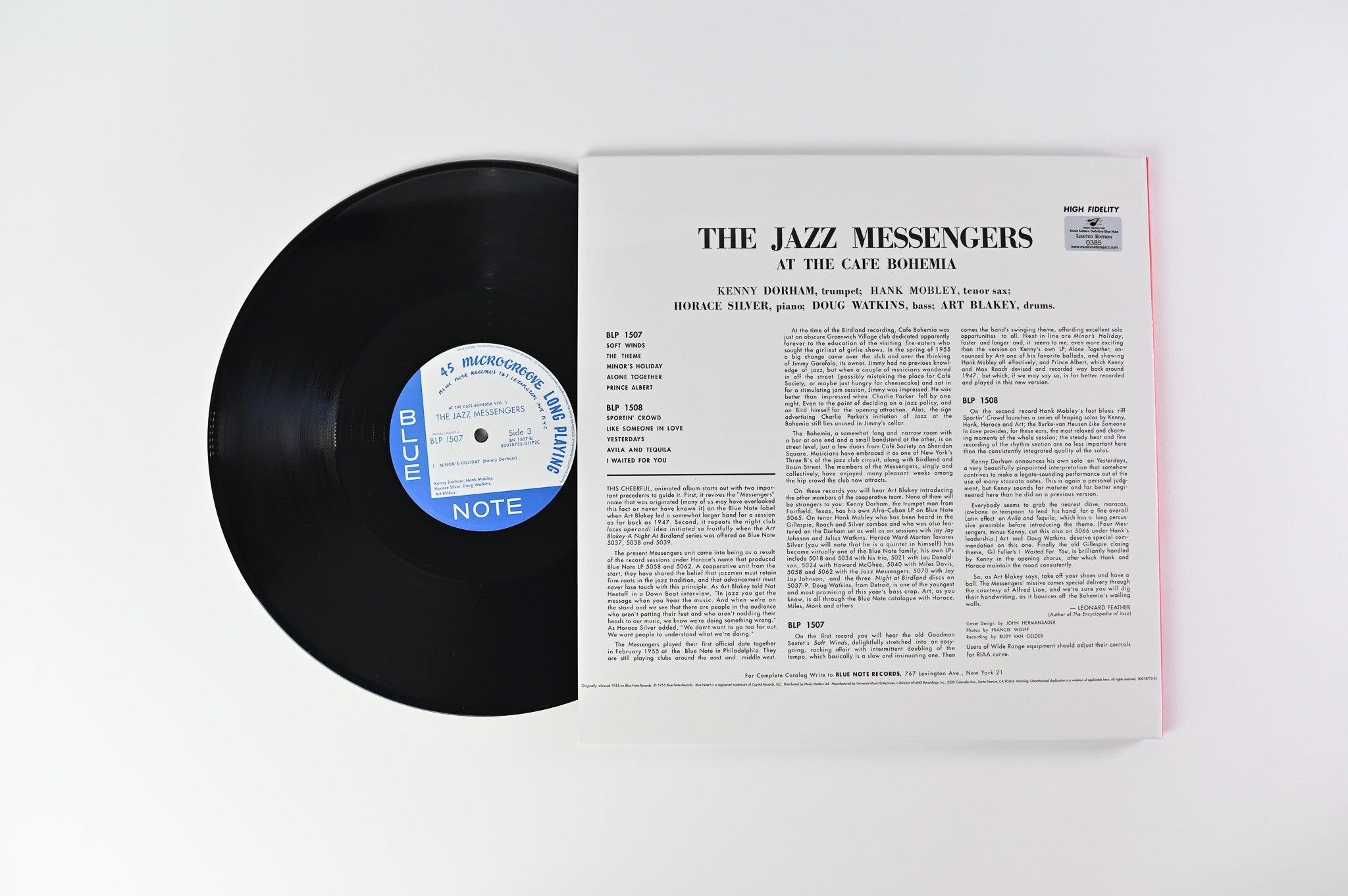 Art Blakey & The Jazz Messengers - At The Cafe Bohemia Volume 1 on Blue Note Music Matters Ltd Numbered 45 RPM
