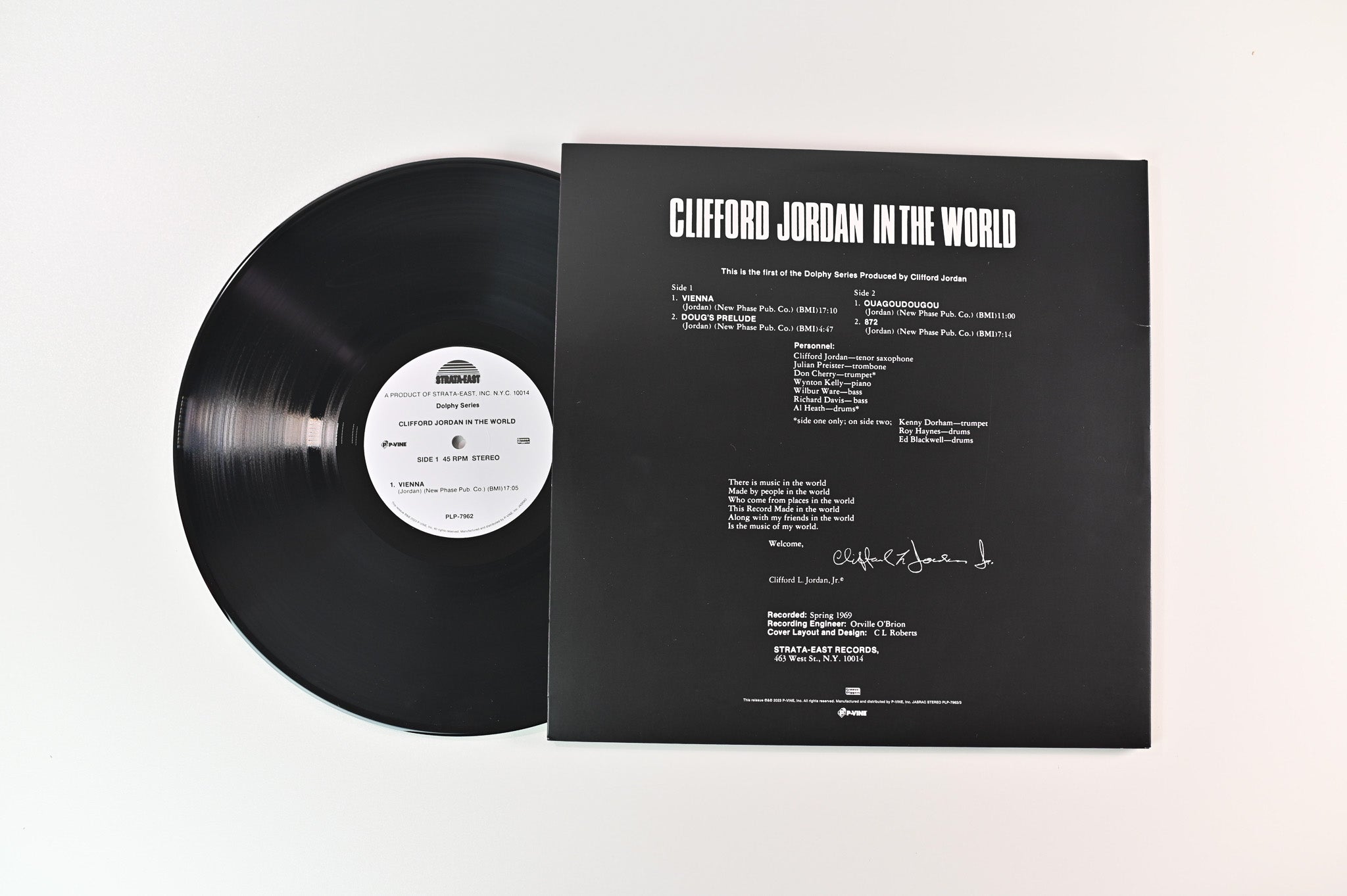 Clifford Jordan - Clifford Jordan In The World on Strata-East P-Vine Ltd 45 RPM Reissue