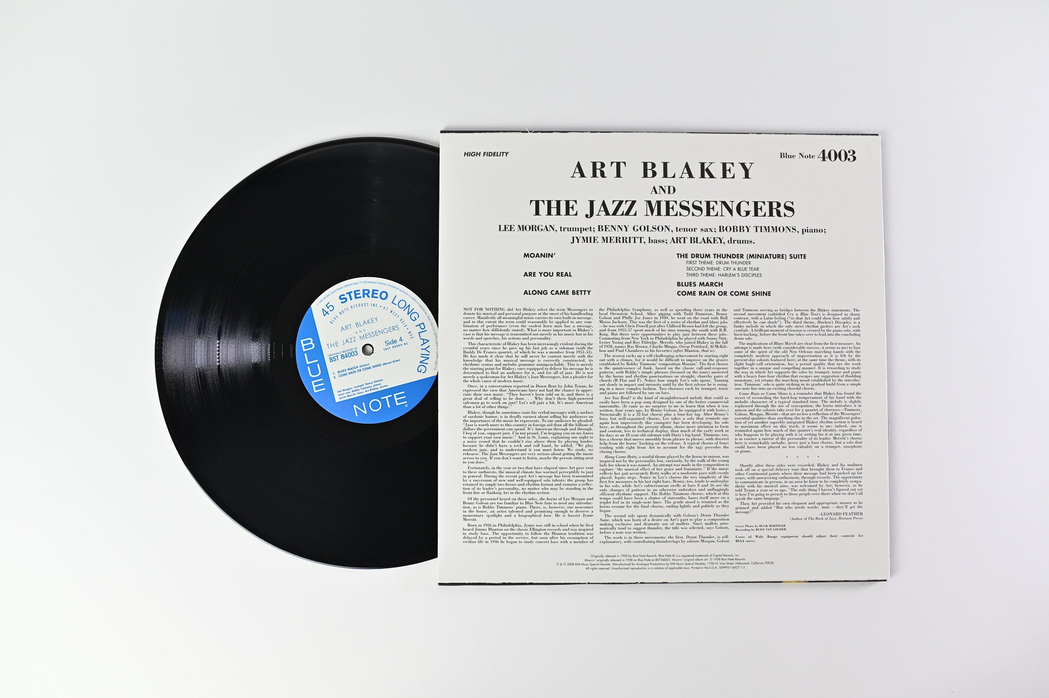 Art Blakey & The Jazz Messengers - Moanin' on Blue Note Analogue Productions Reissue 45 RPM