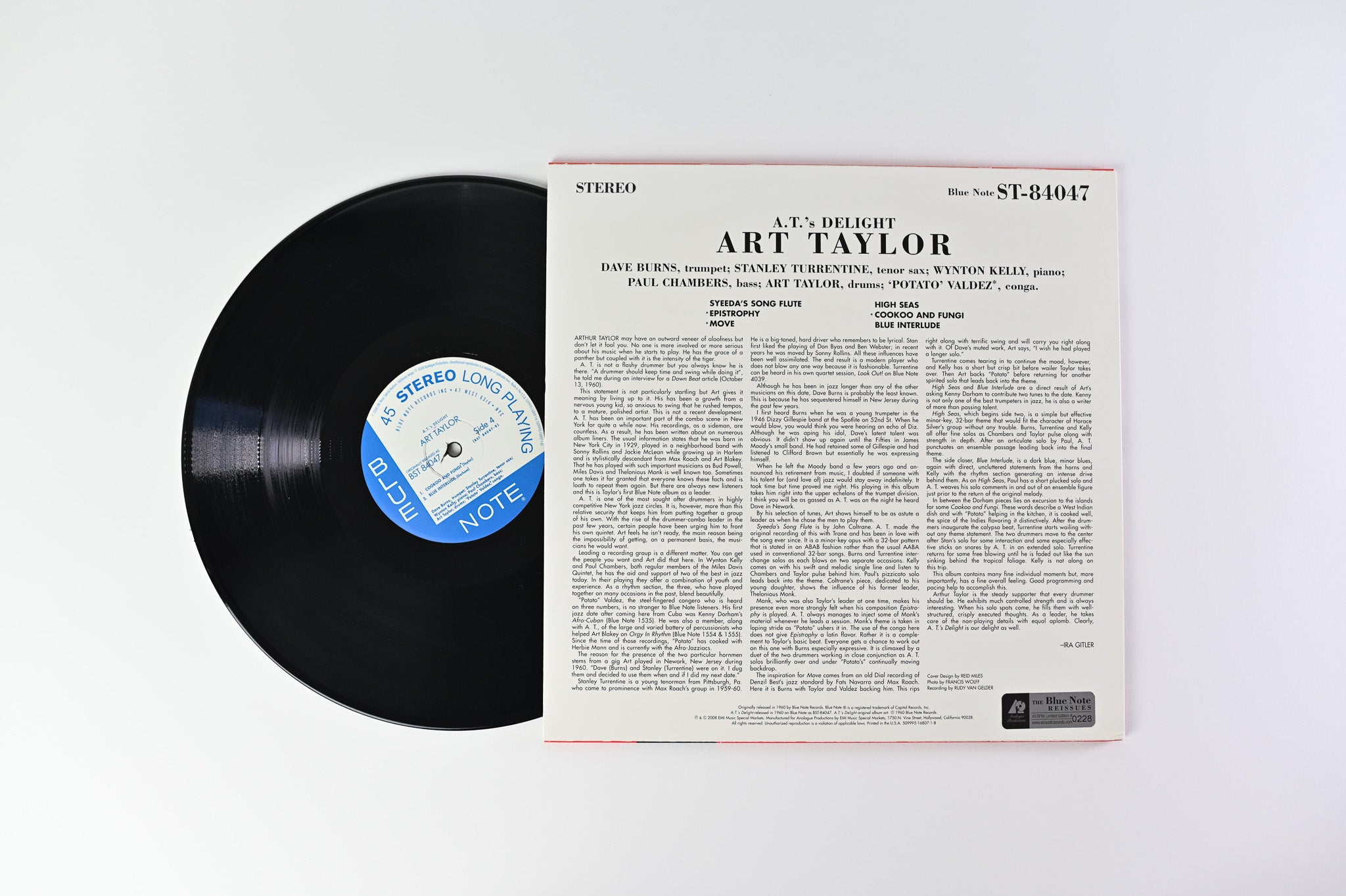 Art Taylor - A.T.'s Delight on Blue Note Analogue Productions Reissue Numbered 45 RPM