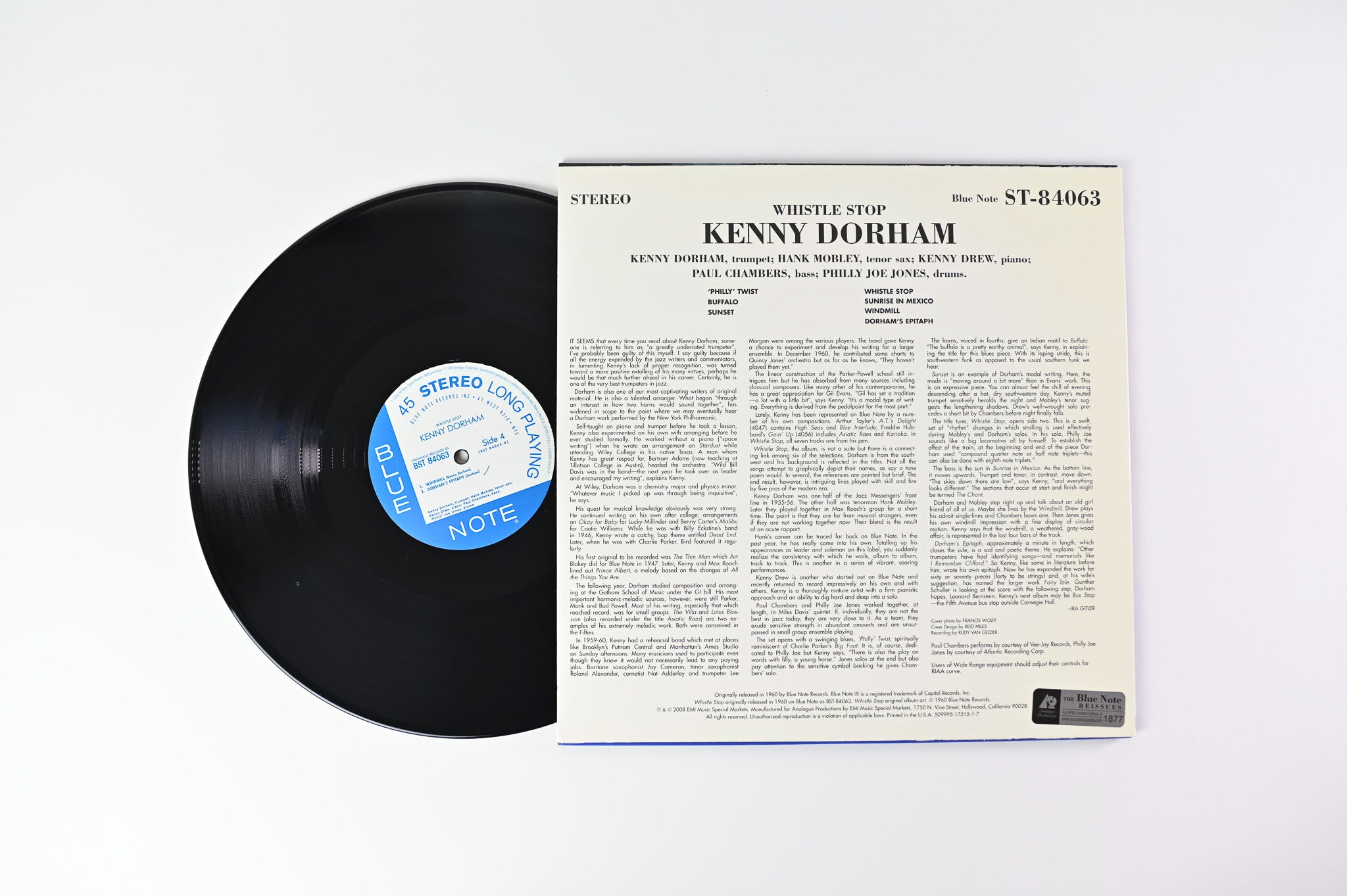 Kenny Dorham - Whistle Stop on Blue Note Analogue Productions Reissue Numbered 45 RPM