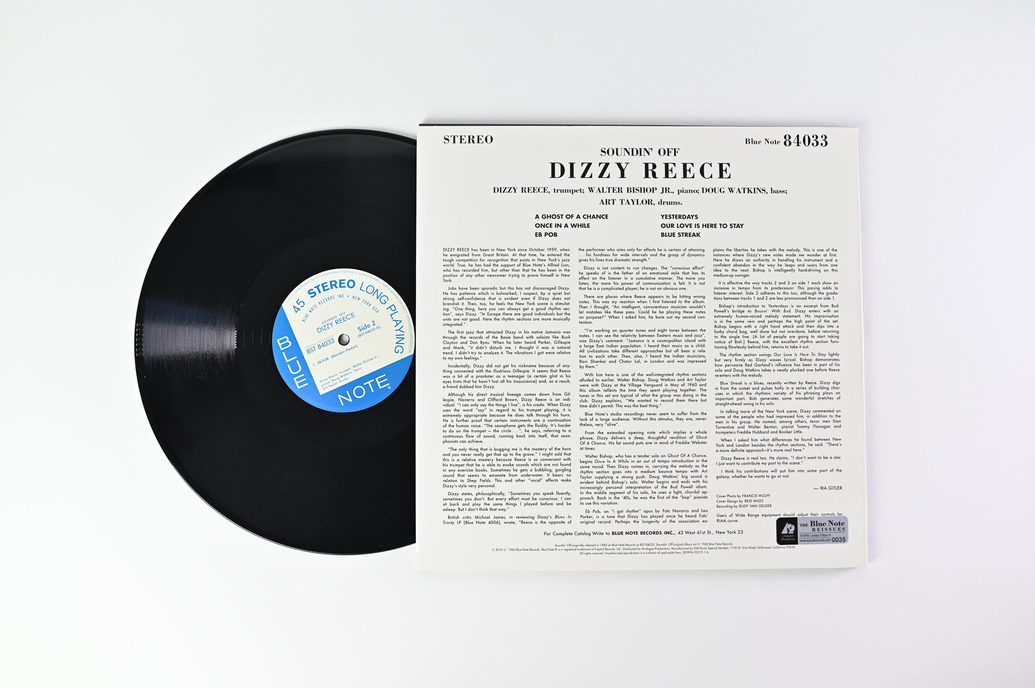Dizzy Reece - Soundin' Off on Blue Note Analogue Productions Ltd Numbered 45 RPM Reissue