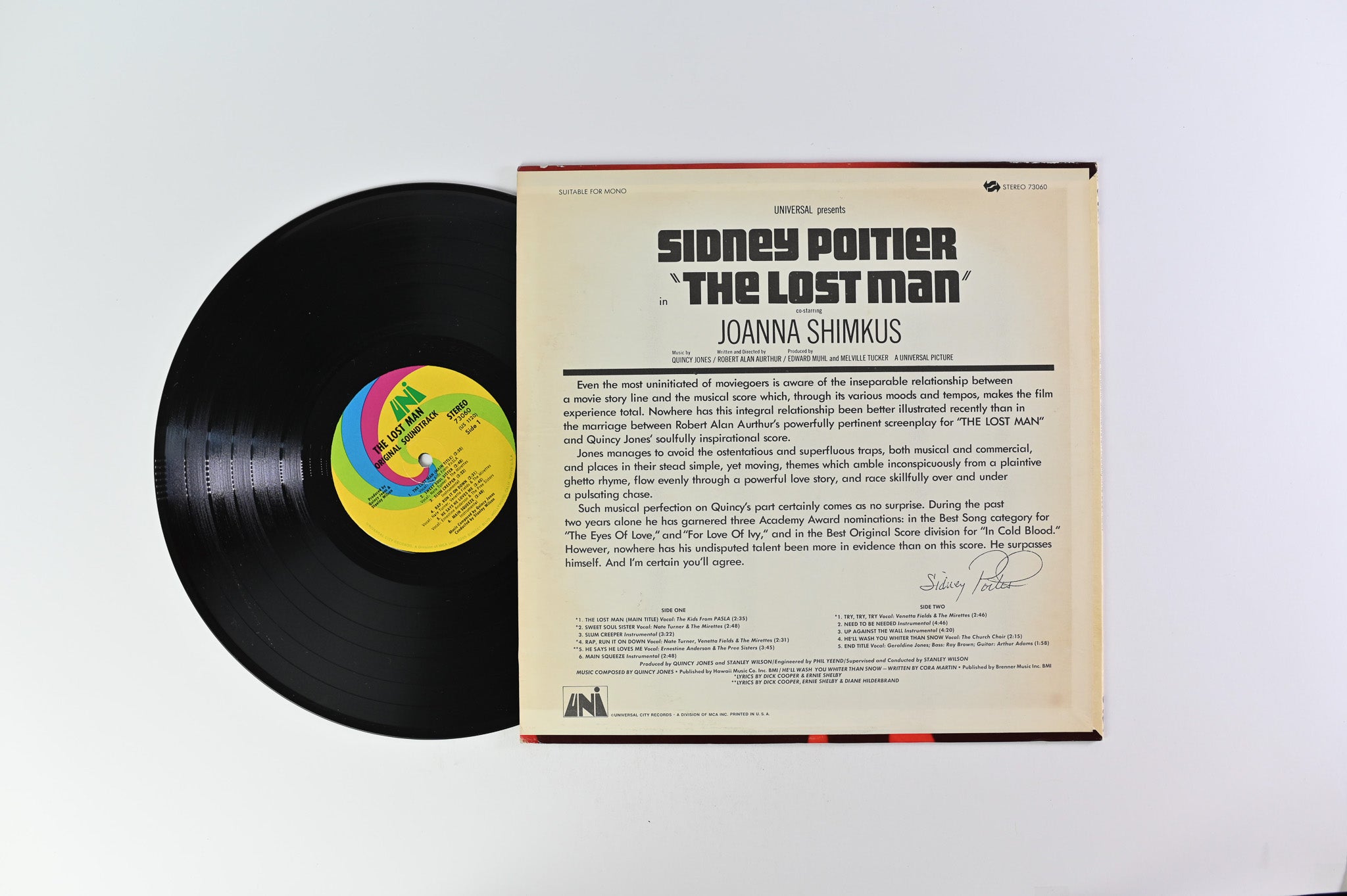 Quincy Jones - The Lost Man (The Original Soundtrack Album) on UNI Records