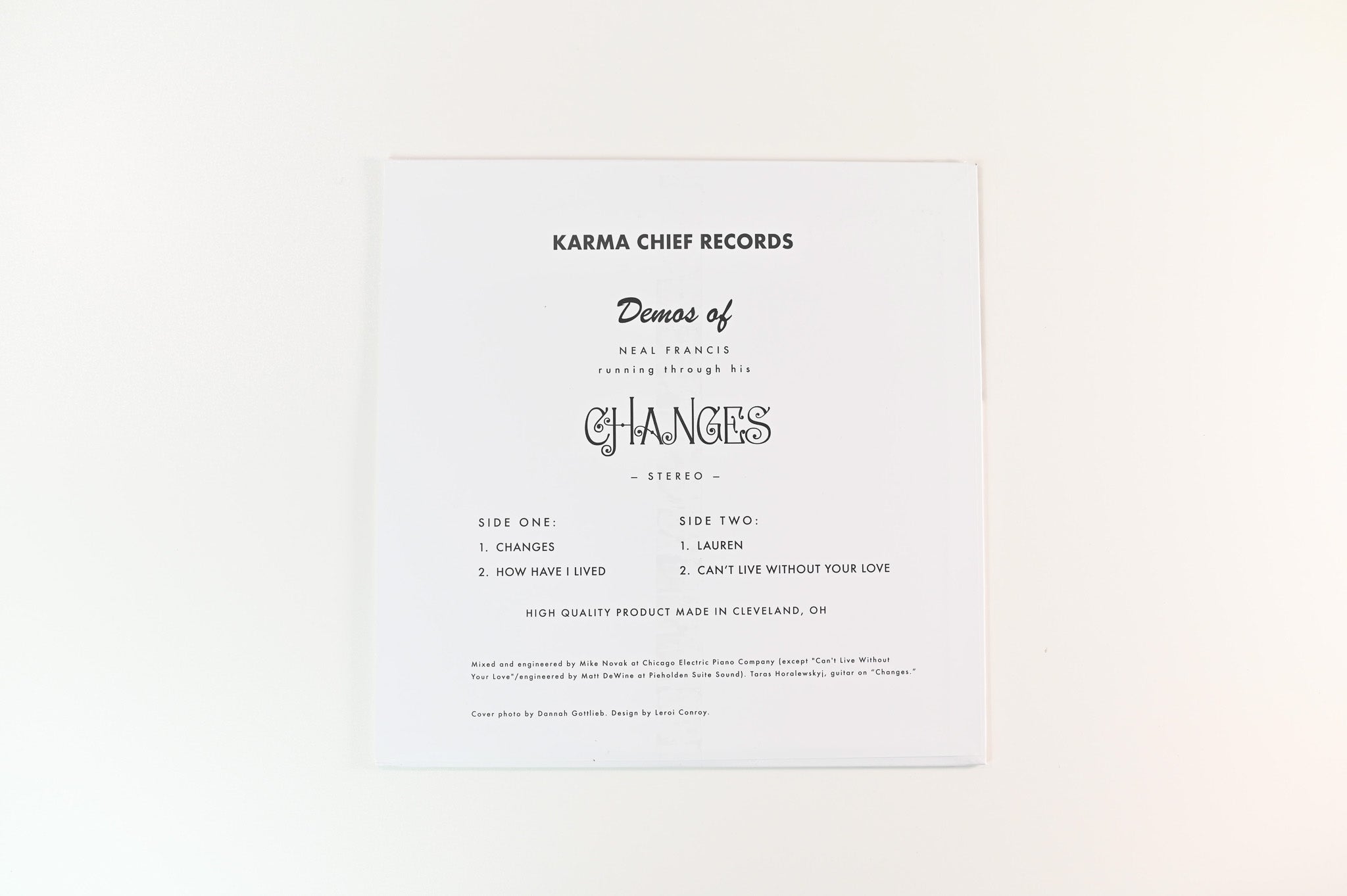 Neal Francis - Changes (Demos) on Karma Chief Sealed