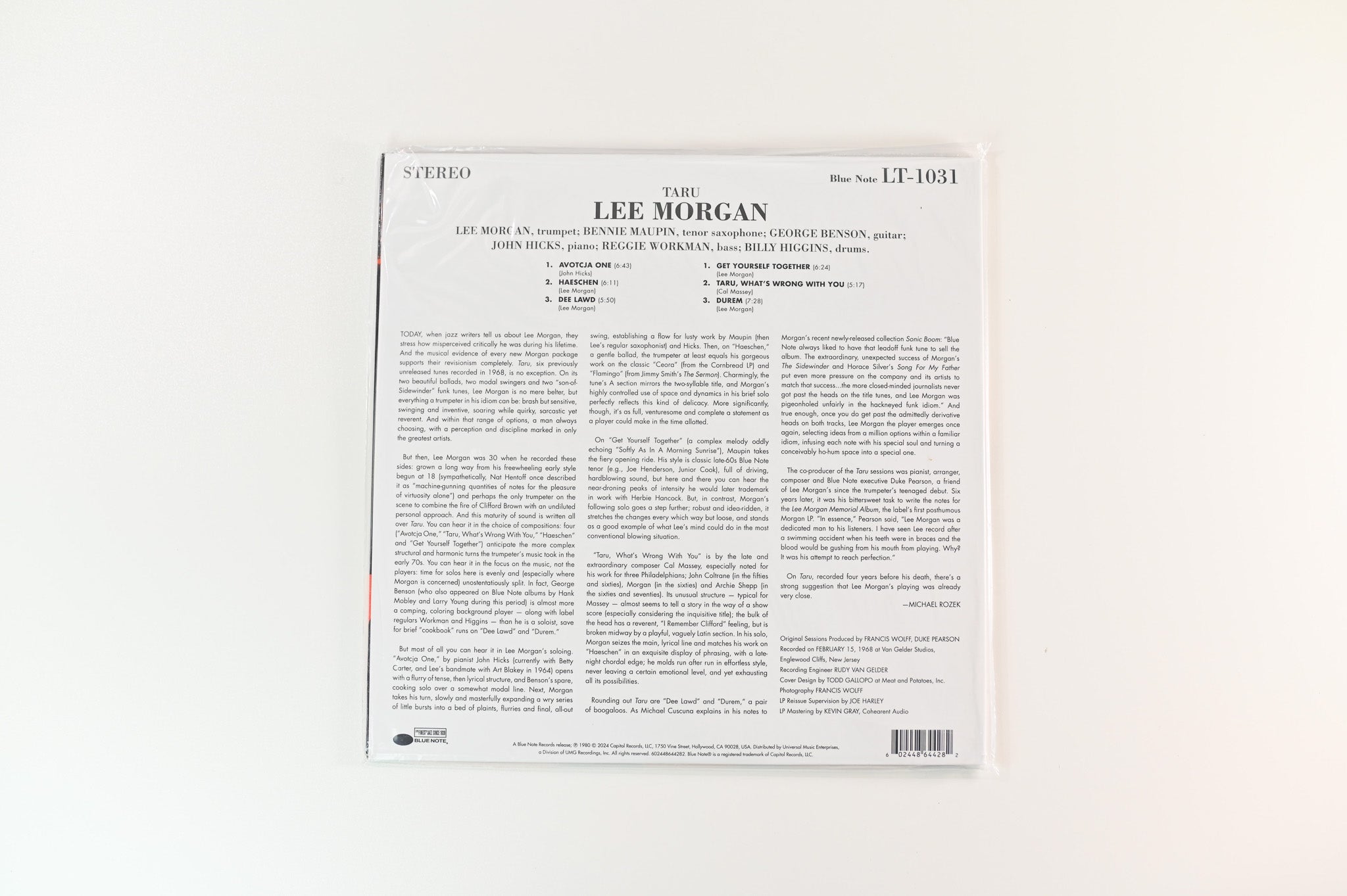 Lee Morgan - Taru on Blue Note Tone Poet Series Reissue Sealed