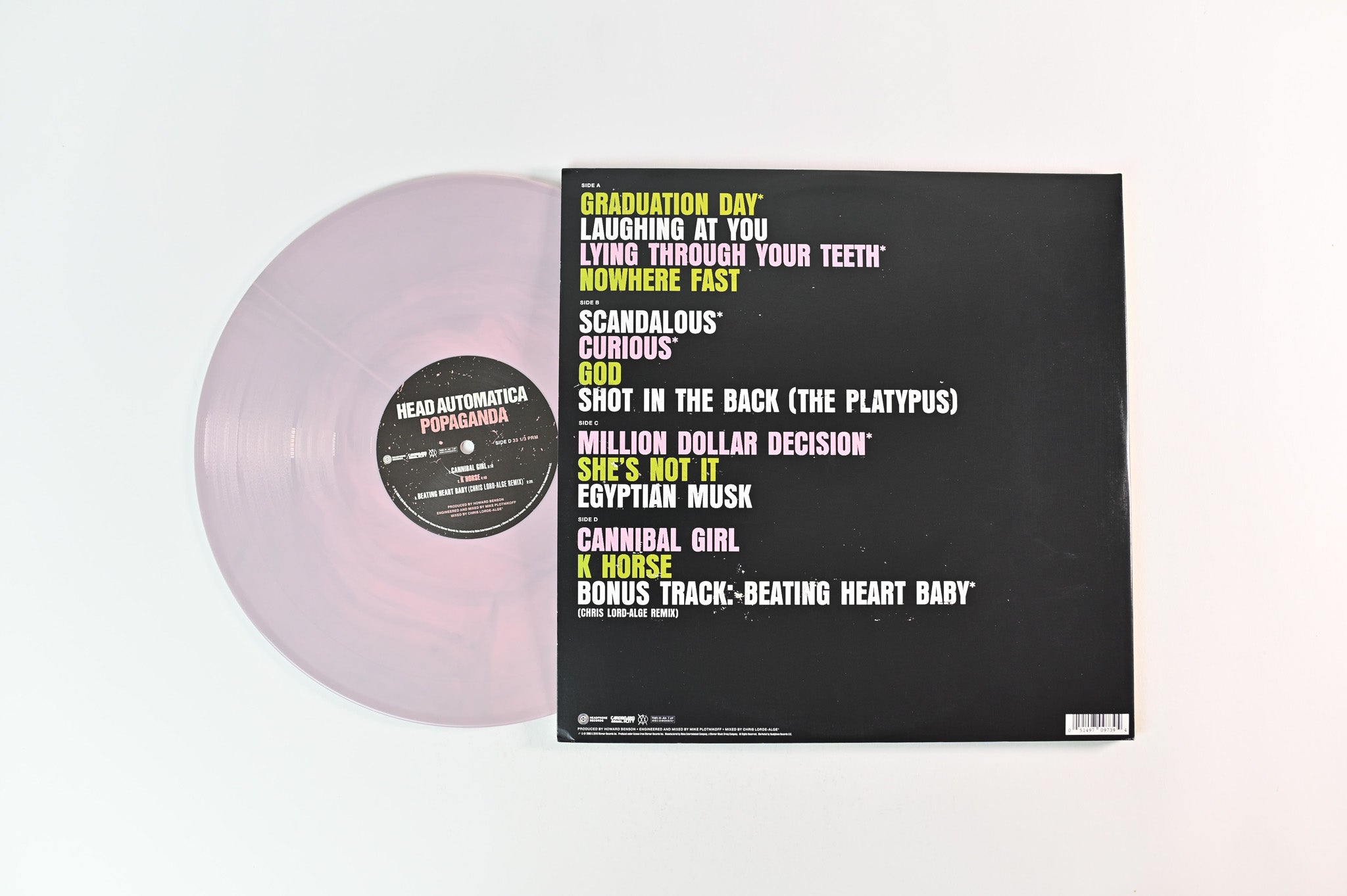 Head Automatica - Popaganda on Headphone Records - Pink w/ Silver Swirl Vinyl