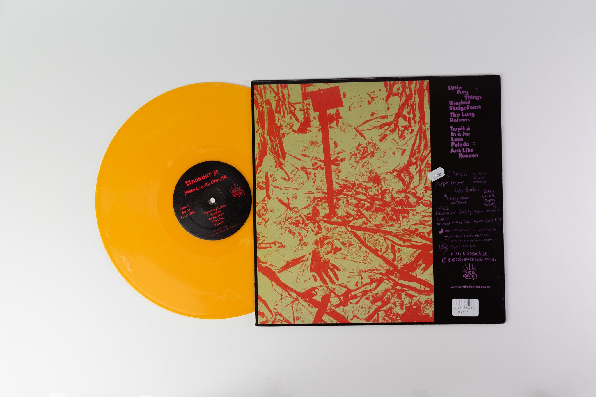 Dinosaur Jr. - You're Living All Over Me on Baked Goods Ltd Yellow Vinyl Reissue