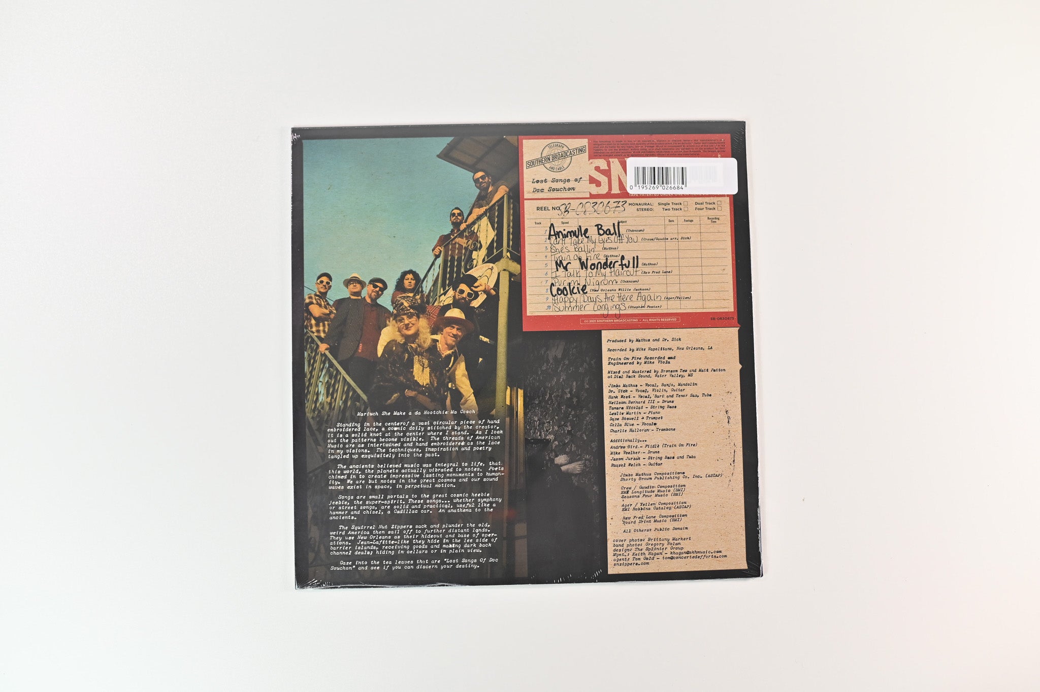 Squirrel Nut Zippers - Lost Songs Of Doc Souchon on Southern Broadcasting RSD BF 2021 Ltd Clear Vinyl Sealed