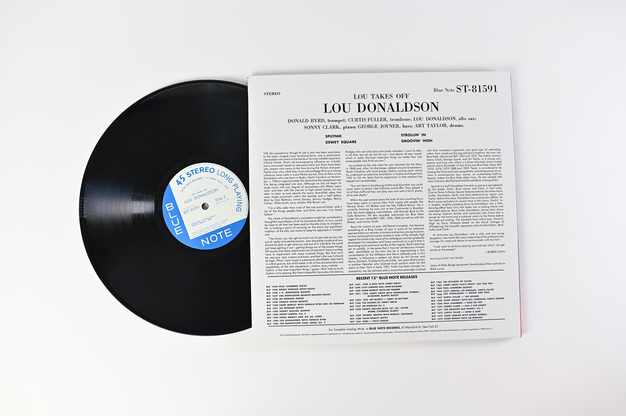 Lou Donaldson - Lou Takes Off on Blue Note Music Matters Ltd Reissue 45 RPM