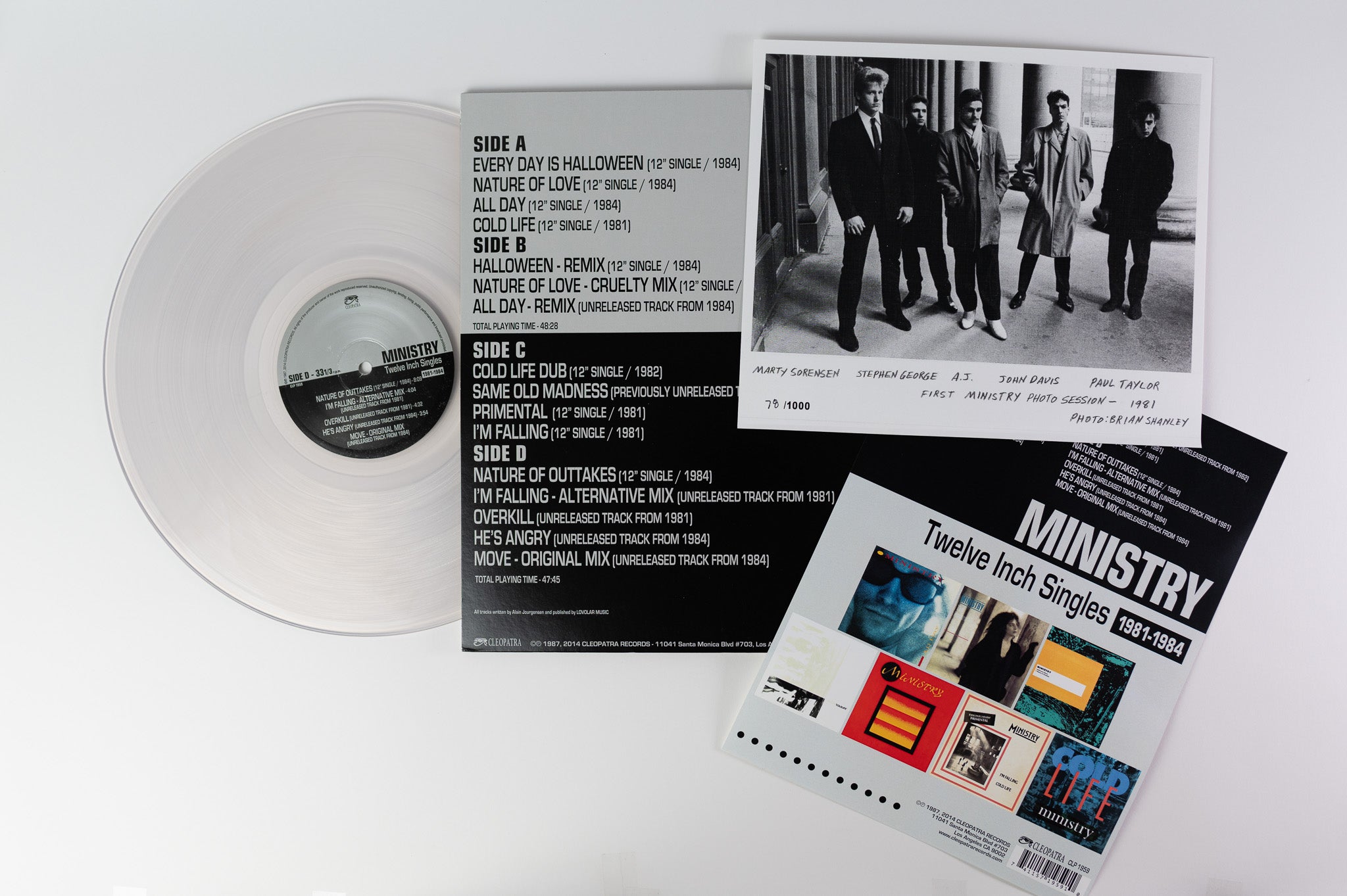 Ministry - Twelve Inch Singles (1981-1984) on Cleopatra Ltd Clear Vinyl Reissue