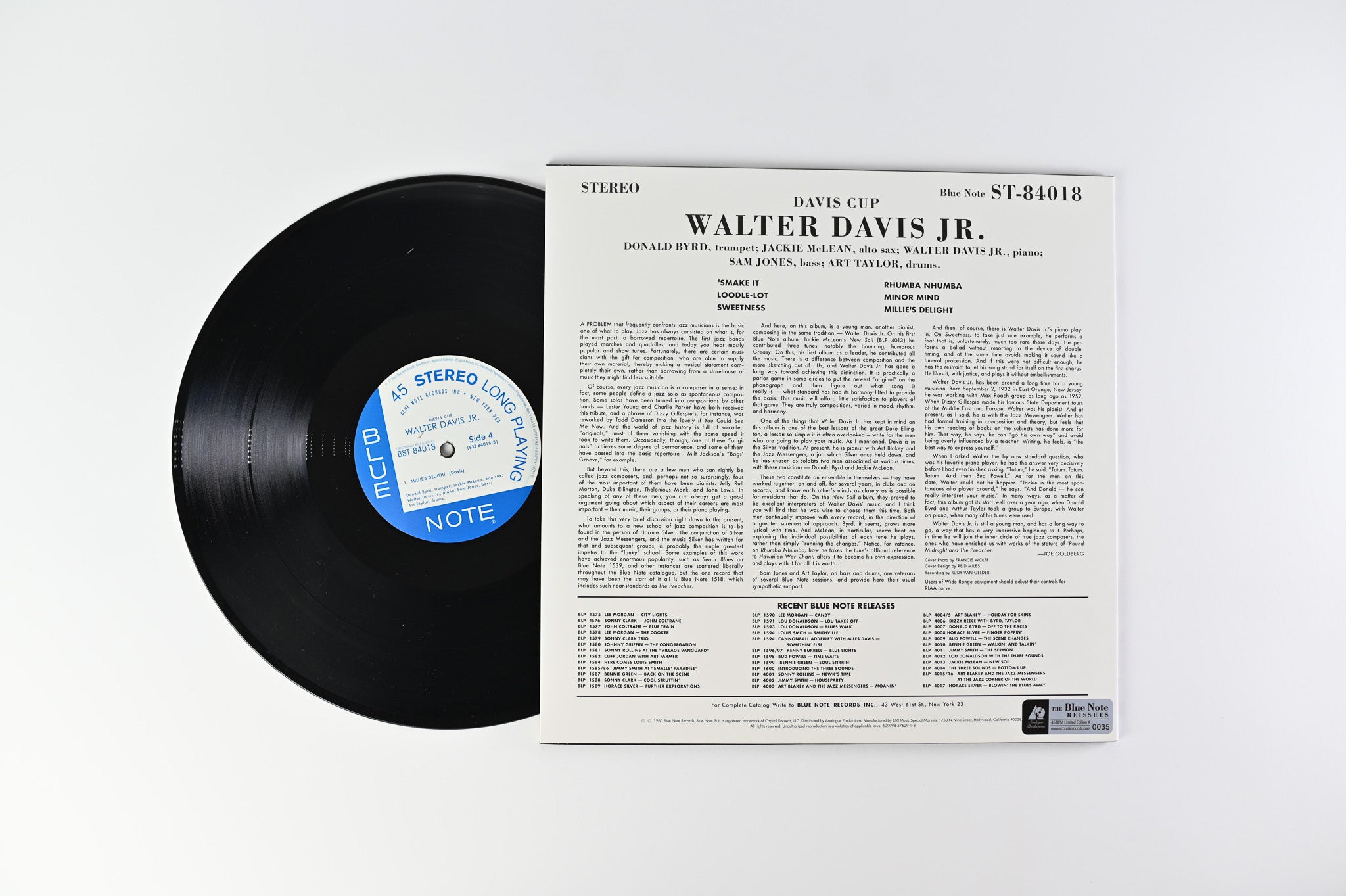 Walter Davis Jr. - Davis Cup on Blue Note Analogue Productions Ltd 45 RPM Numbered Reissue