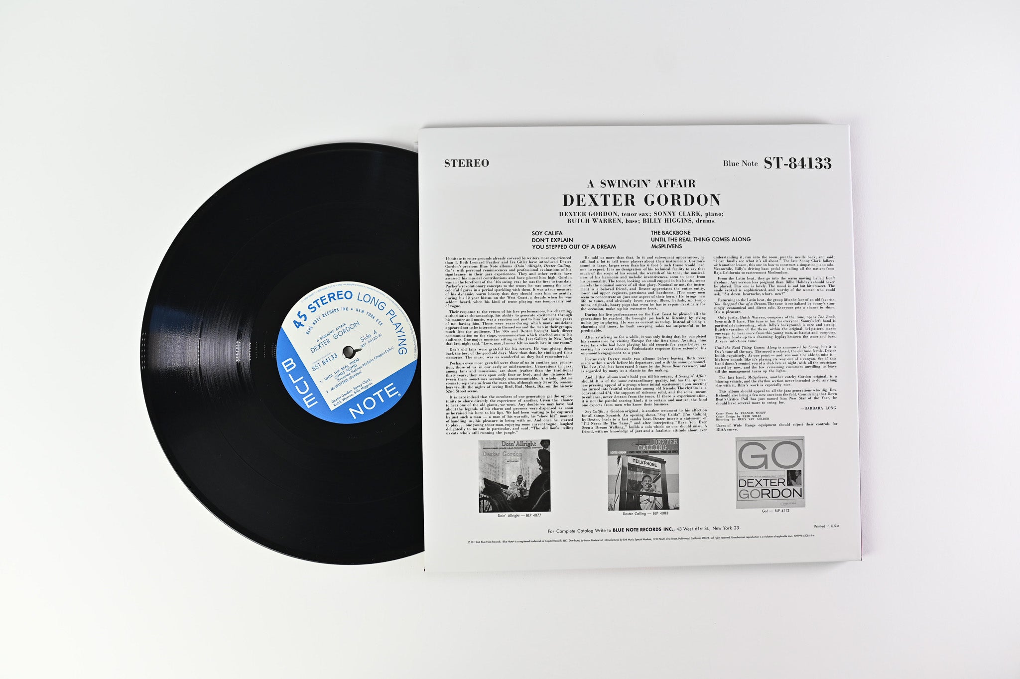 Dexter Gordon - A Swingin' Affair on Blue Note Music Matters Ltd 45 RPM Reissue