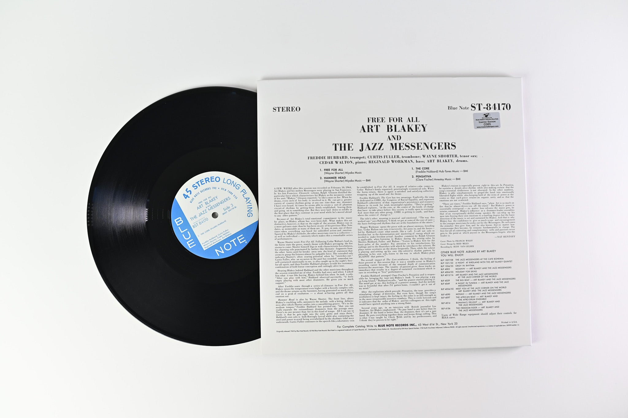 Art Blakey & The Jazz Messengers - Free For All on Blue Note Music Matters Numbered Ltd 45 RPM Reissue