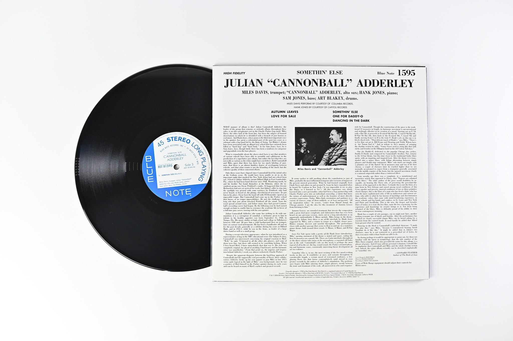 Cannonball Adderley - Somethin' Else on Blue Note Analogue Productions Reissue 45 RPM