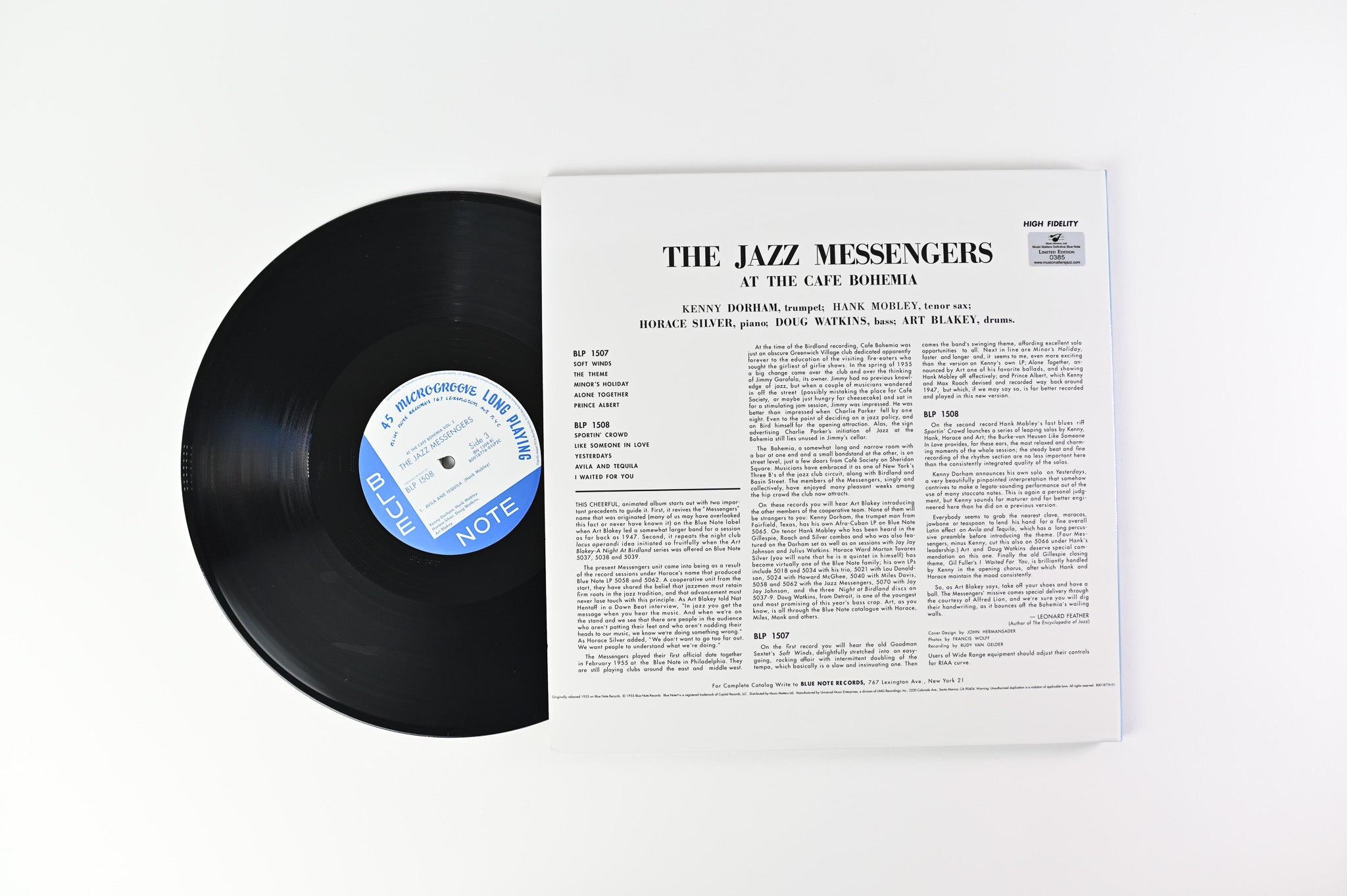 Art Blakey & The Jazz Messengers - At The Cafe Bohemia Volume 2 on Blue Note Music Matters Ltd Reissue Numbered 45 RPM