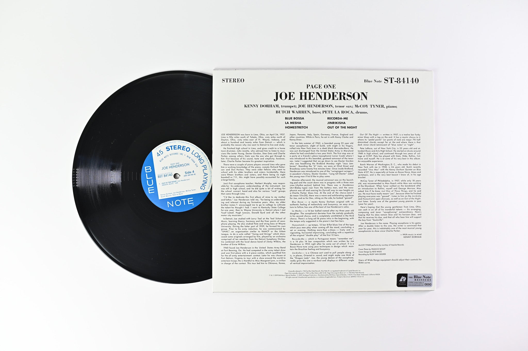 Joe Henderson - Page One on Blue Note Analogue Productions Numbered Reissue 45 RPM