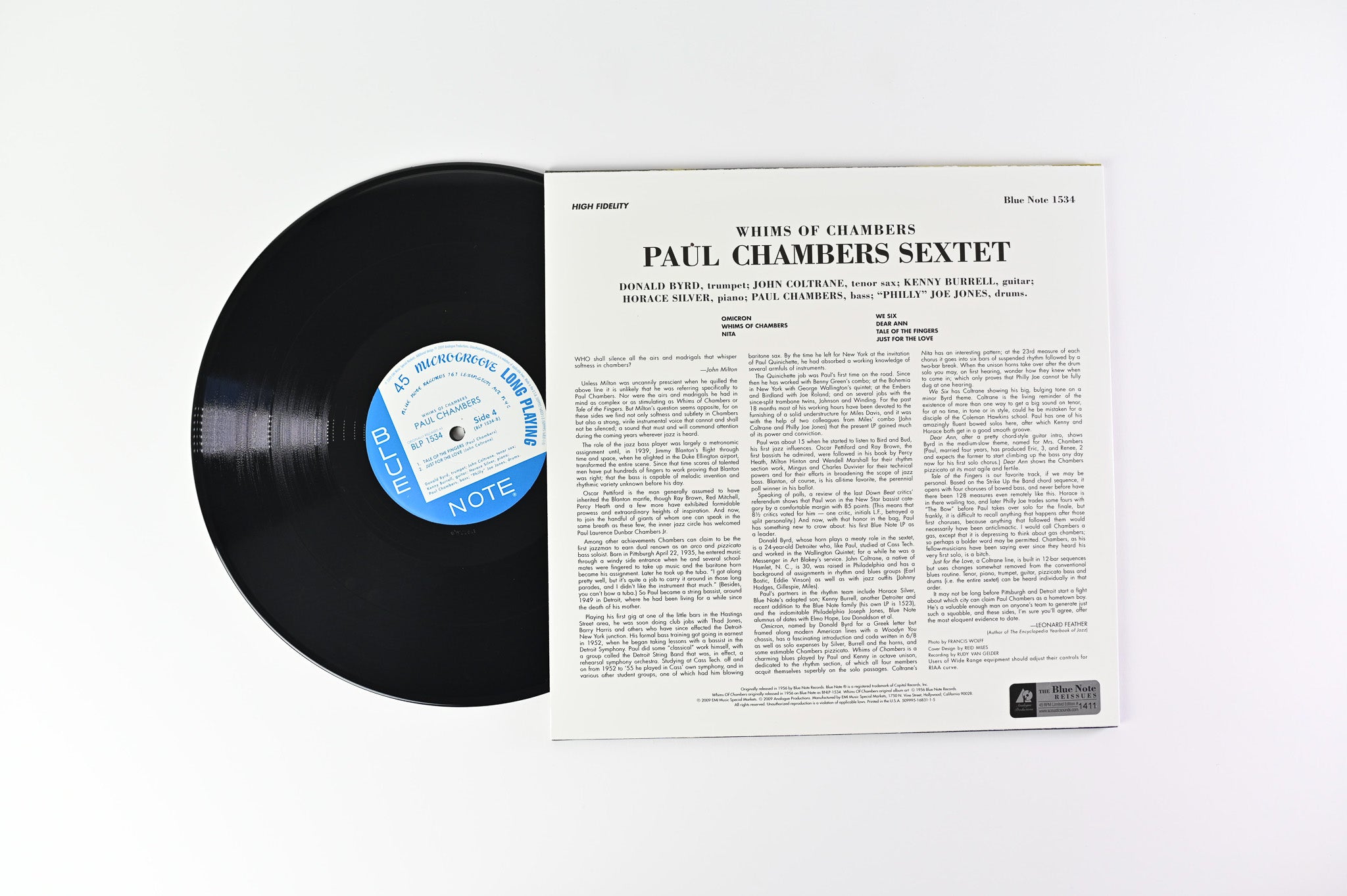 Paul Chambers Sextet - Whims Of Chambers on Blue Note Analogue Productions Numbered Reissue 45 RPM