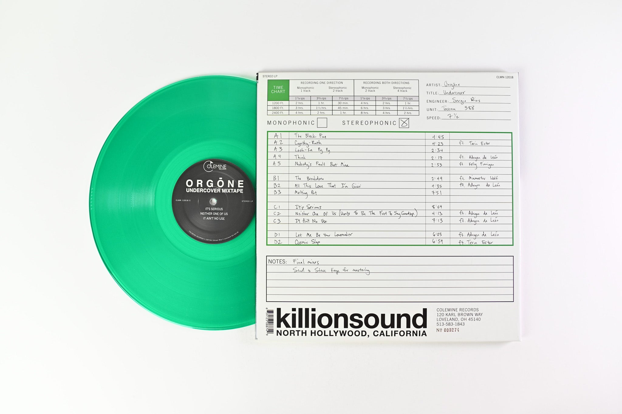 Orgone - Undercover Mixtape on Colemine Ltd Numbered Green Vinyl