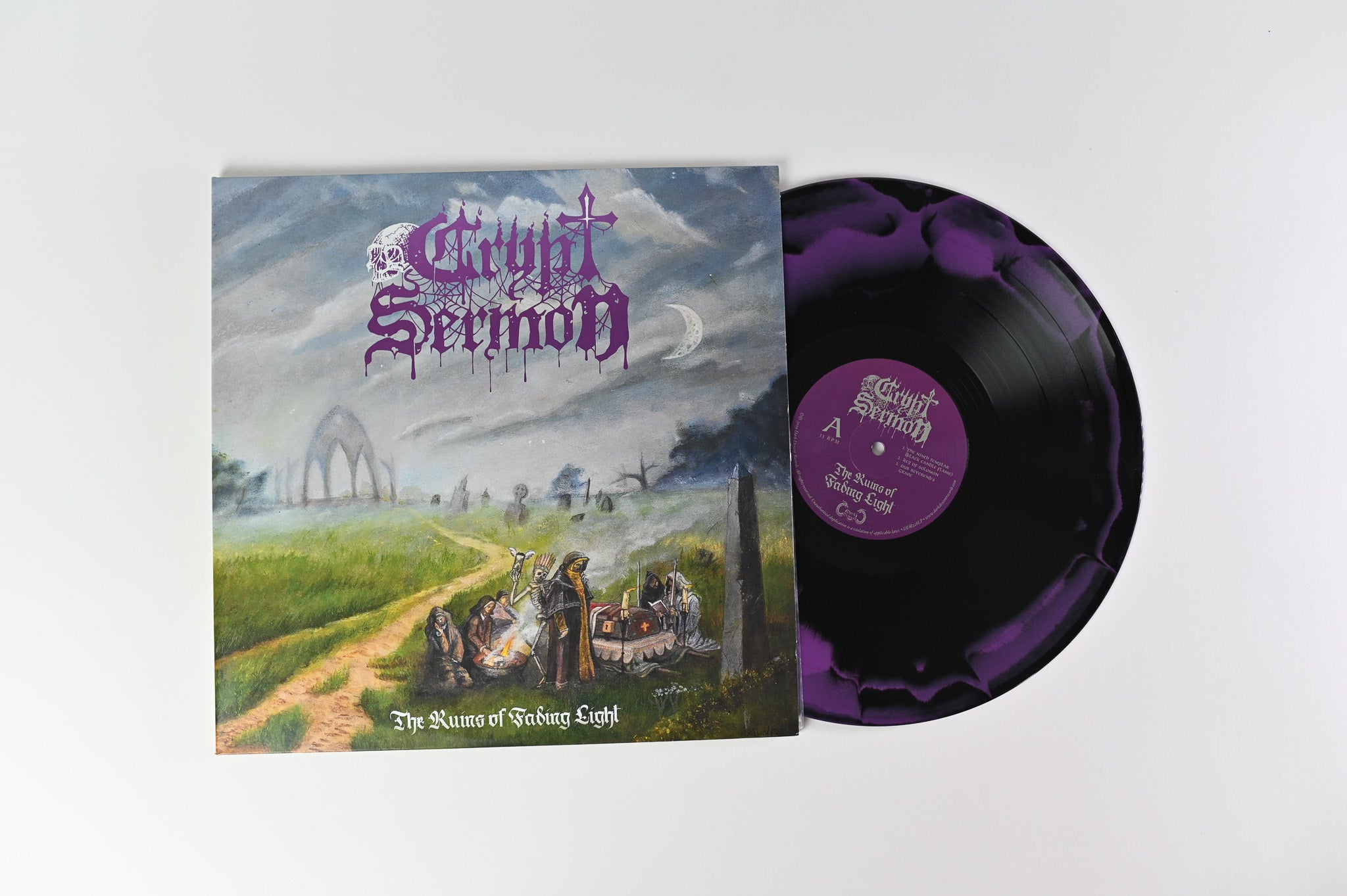 Crypt Sermon - The Ruins Of Fading Light on Dark Descent Black/Grimace Purple Repress