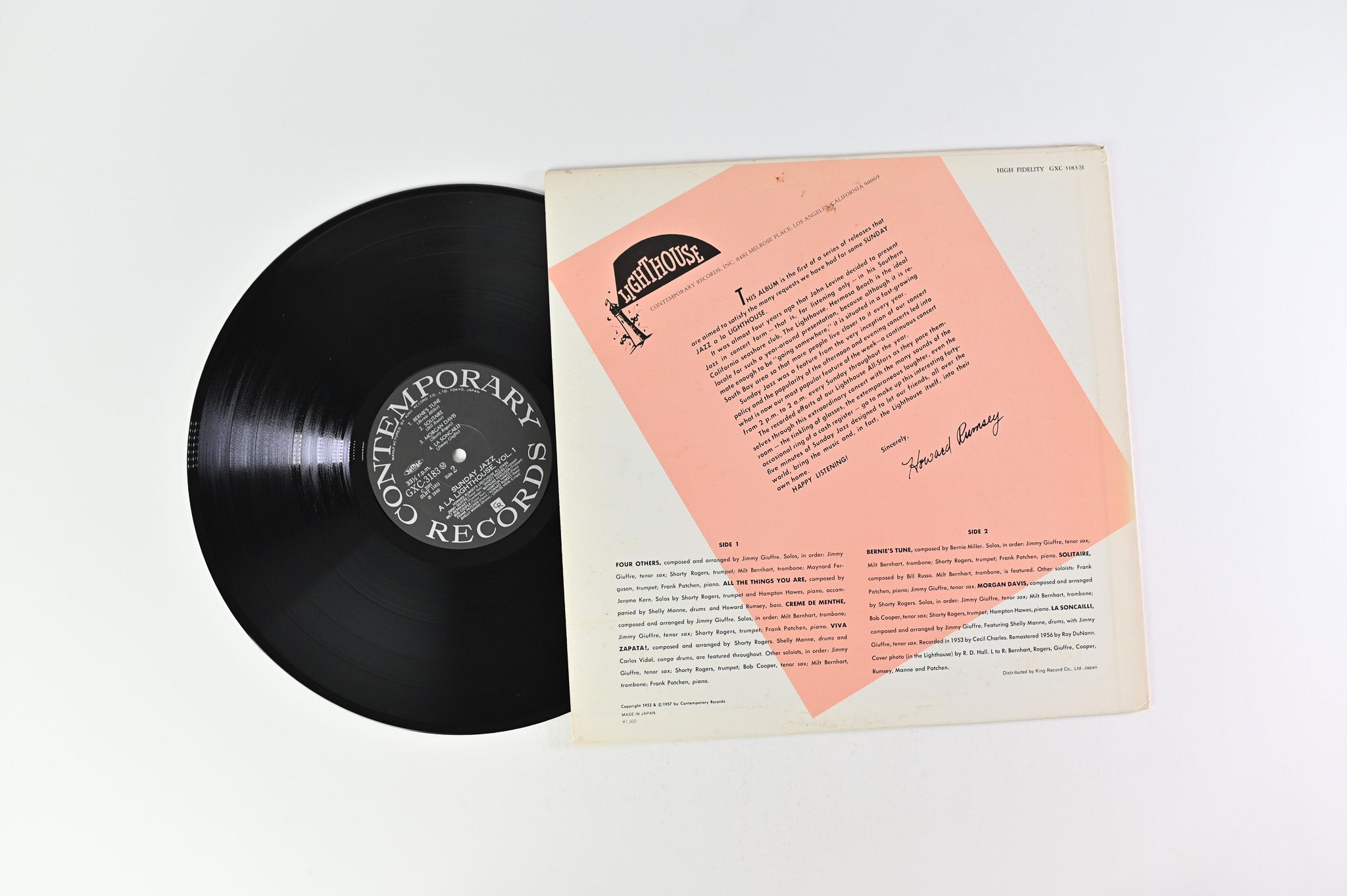 Howard Rumsey's Lighthouse All-Stars - Sunday Jazz A La Lighthouse, Vol. 1 on Contemporary Japanese Reissue