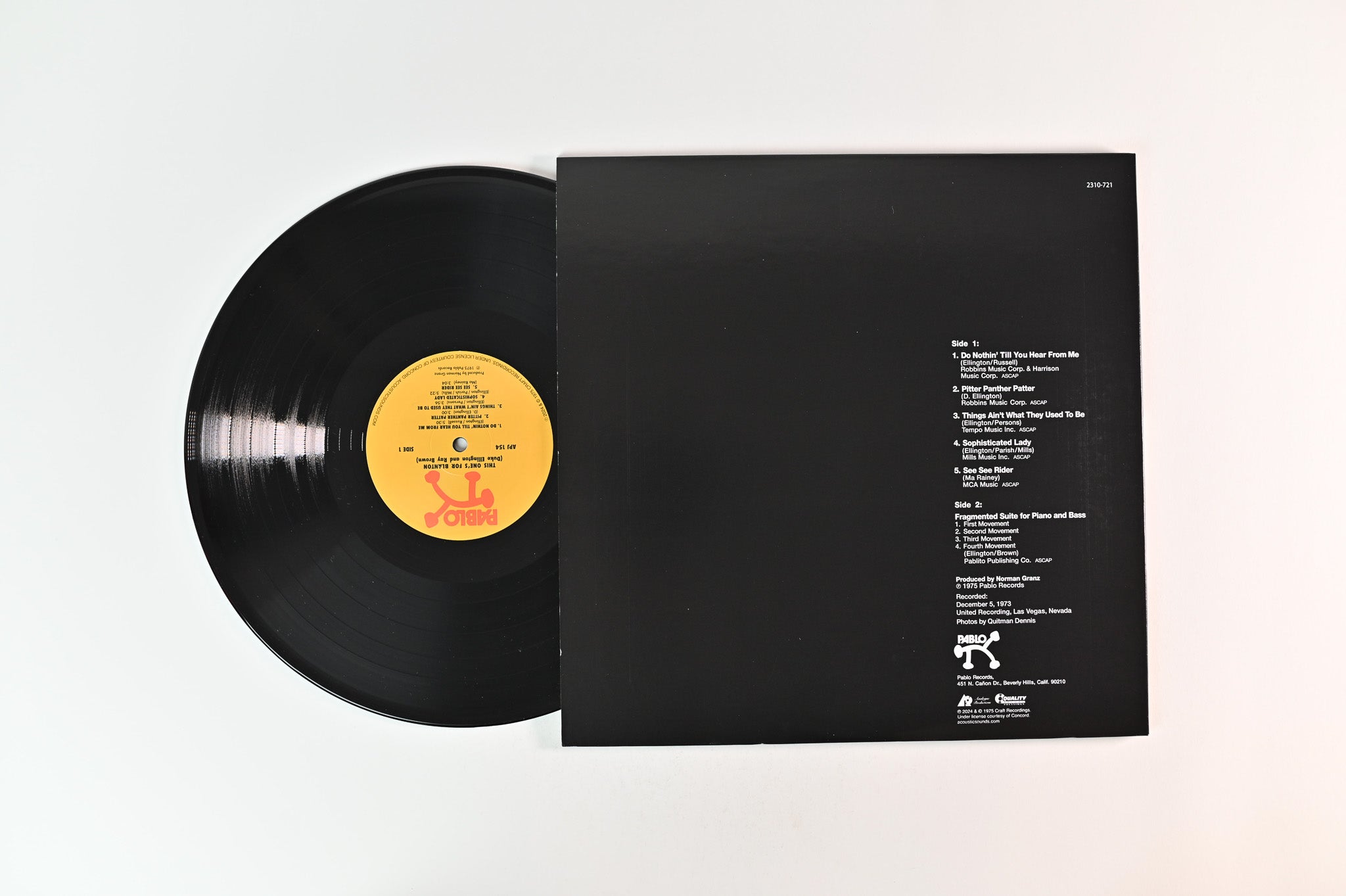 Duke Ellington - This One's For Blanton on Analogue Productions Pablo Series Ltd 180 Gram Reissue