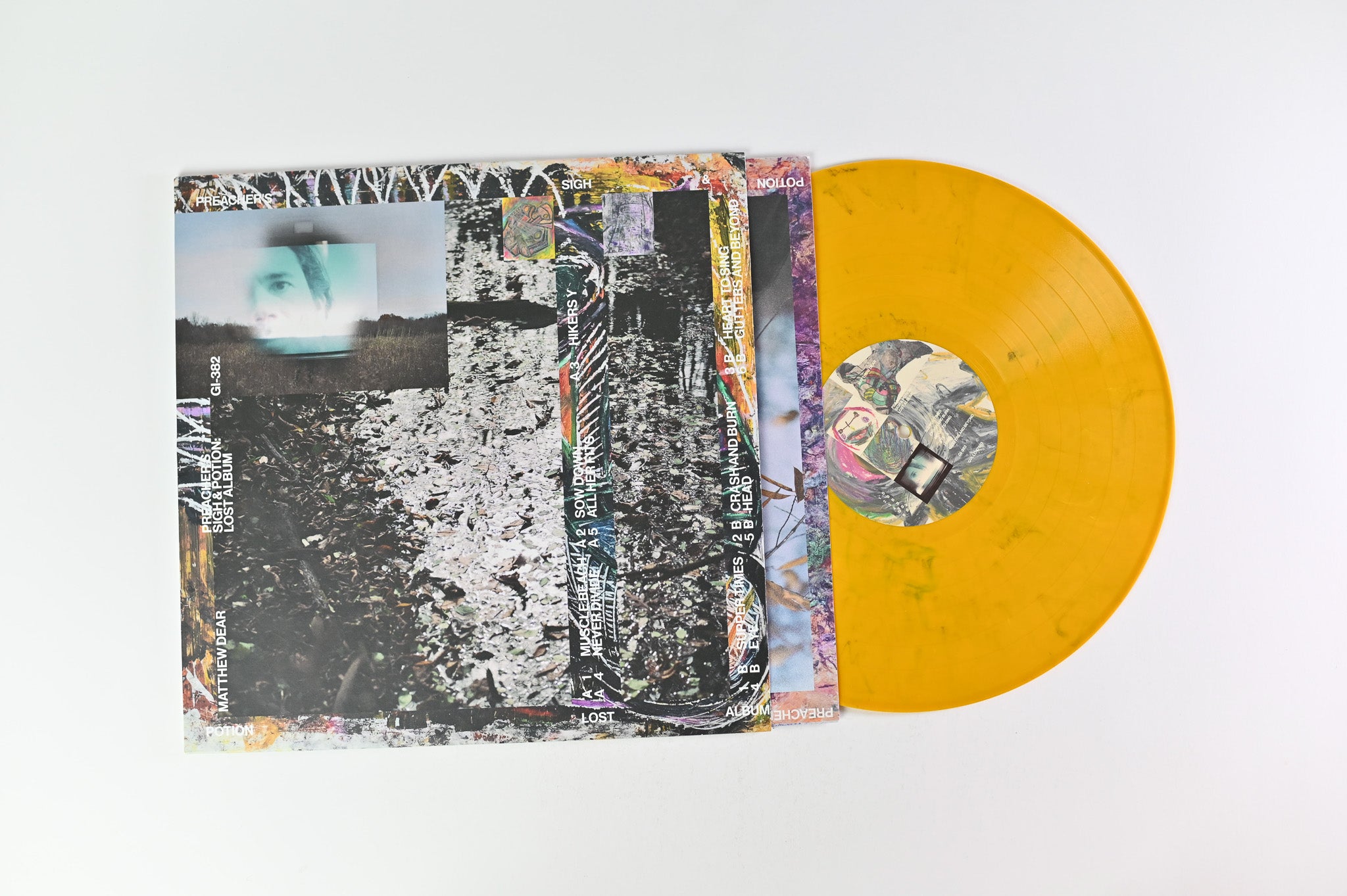 Matthew Dear - Preacher's Sigh & Potion: Lost Album on Ghostly International - Yellow & Black Marble
