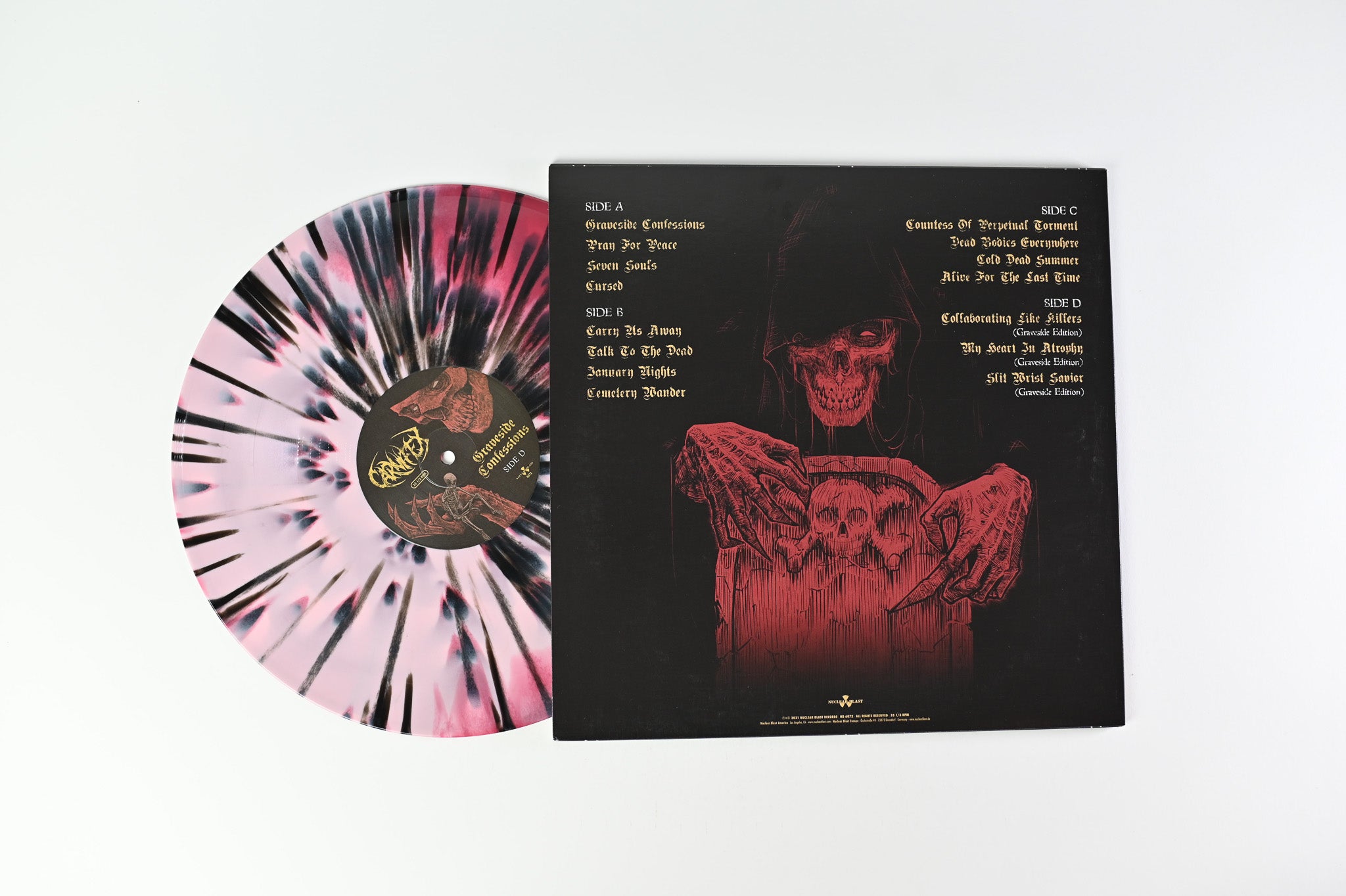 Carnifex - Graveside Confessions on Nuclear Blast Ltd Red/Pink Swirl with Black Splatter