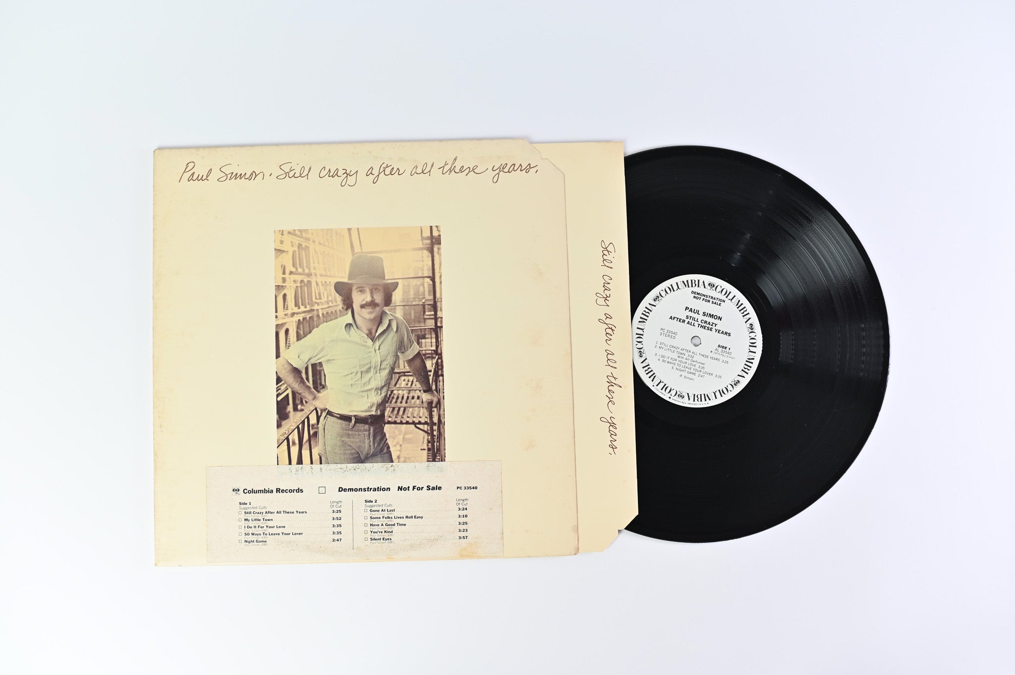 Paul Simon - Still Crazy After All These Years White Label Promo on Columbia Records