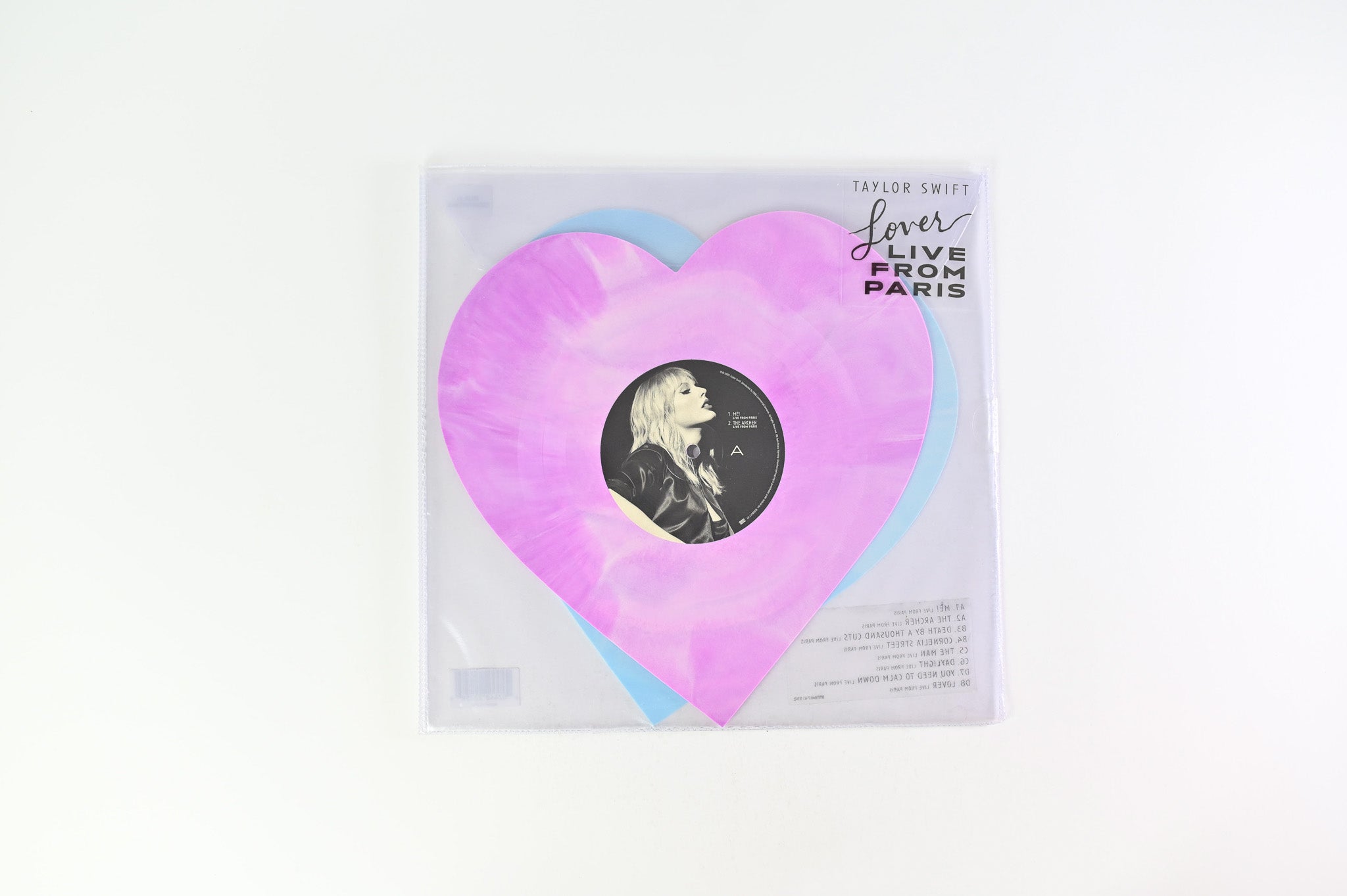 Taylor Swift - Lover (Live From Paris) on Republic Heart Shaped Pink / Baby Blue Marbled