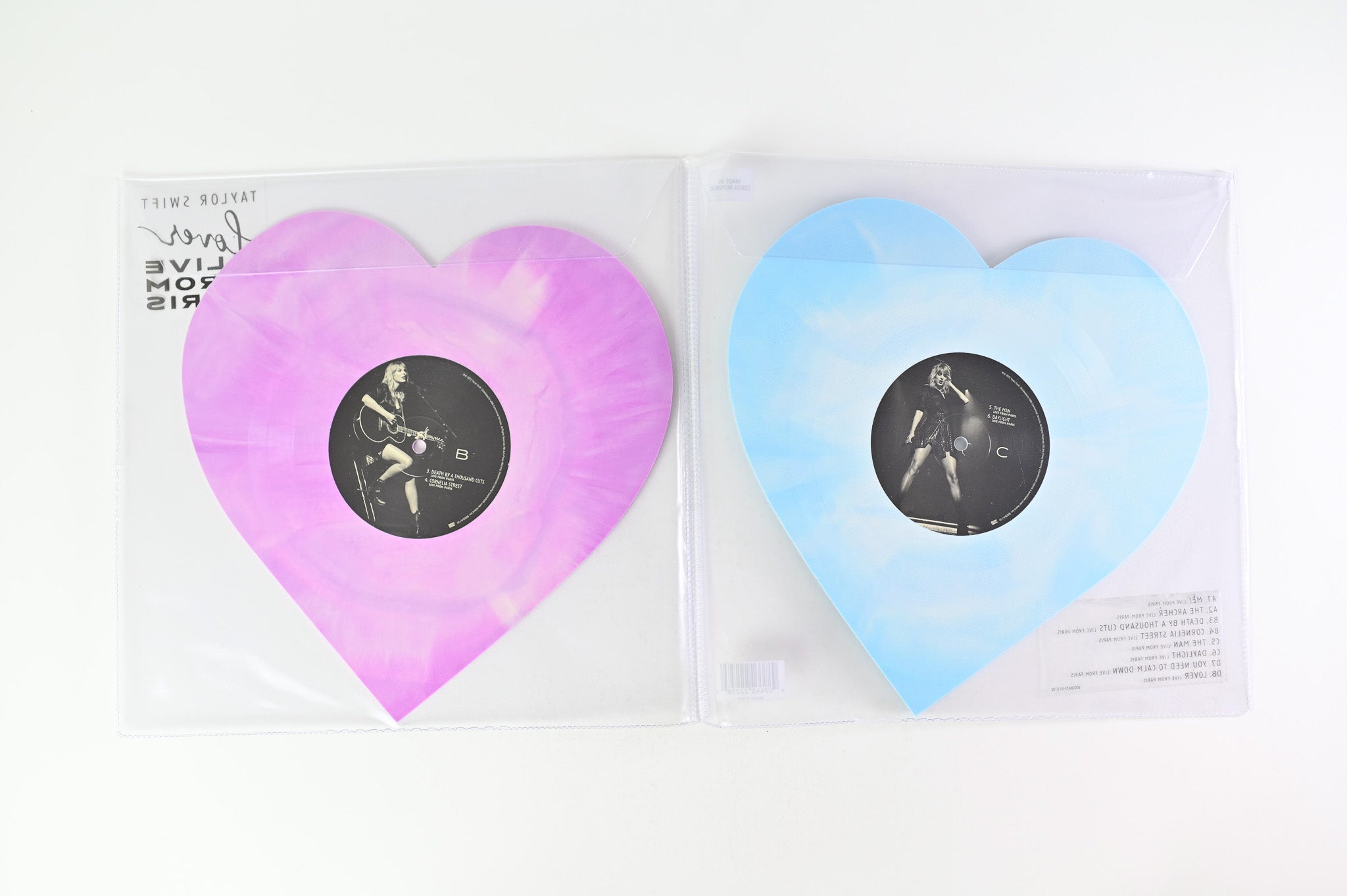 Taylor Swift - Lover (Live From Paris) on Republic Heart Shaped Pink / Baby Blue Marbled