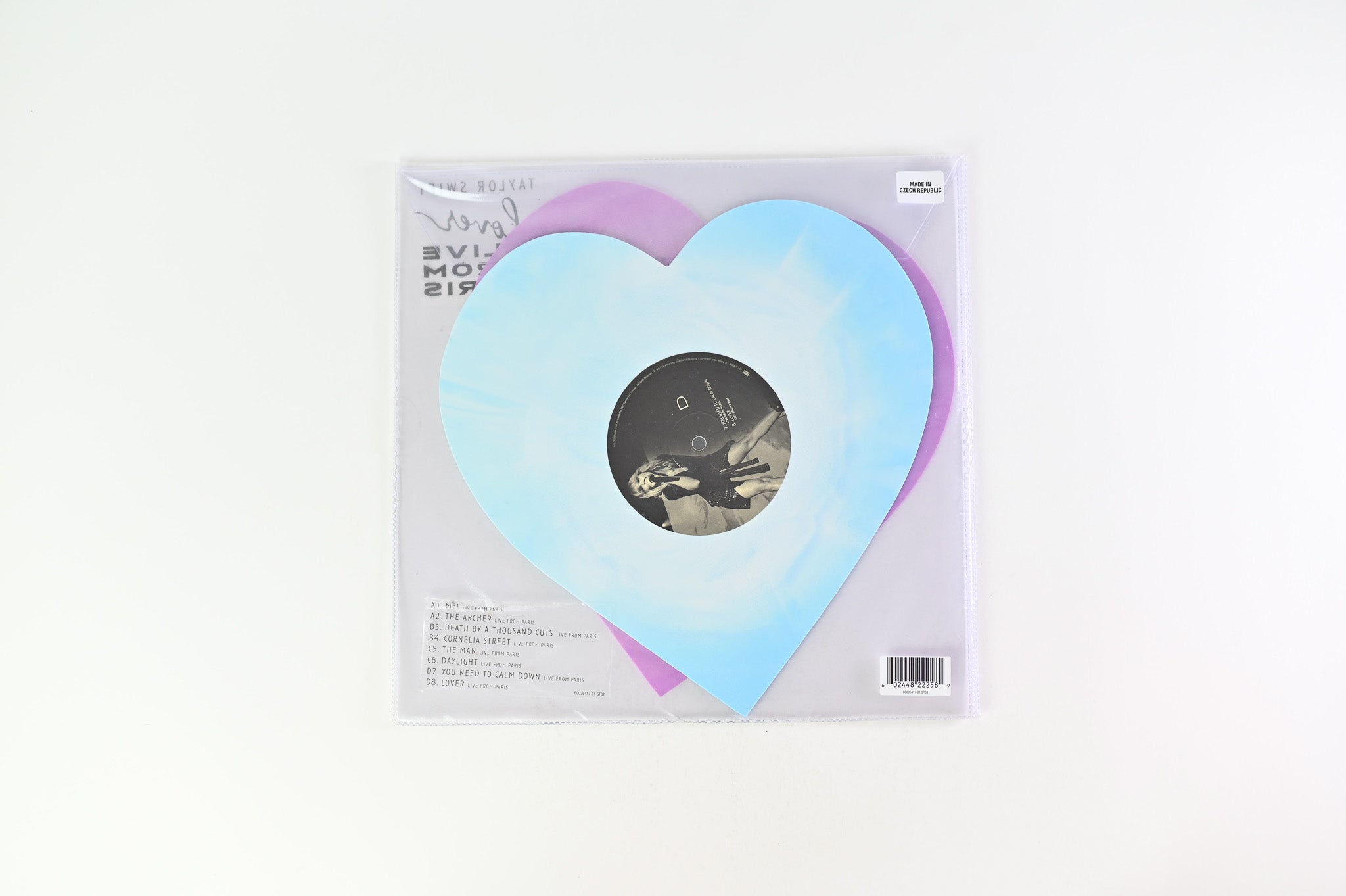 Taylor Swift - Lover (Live From Paris) on Republic Heart Shaped Pink / Baby Blue Marbled