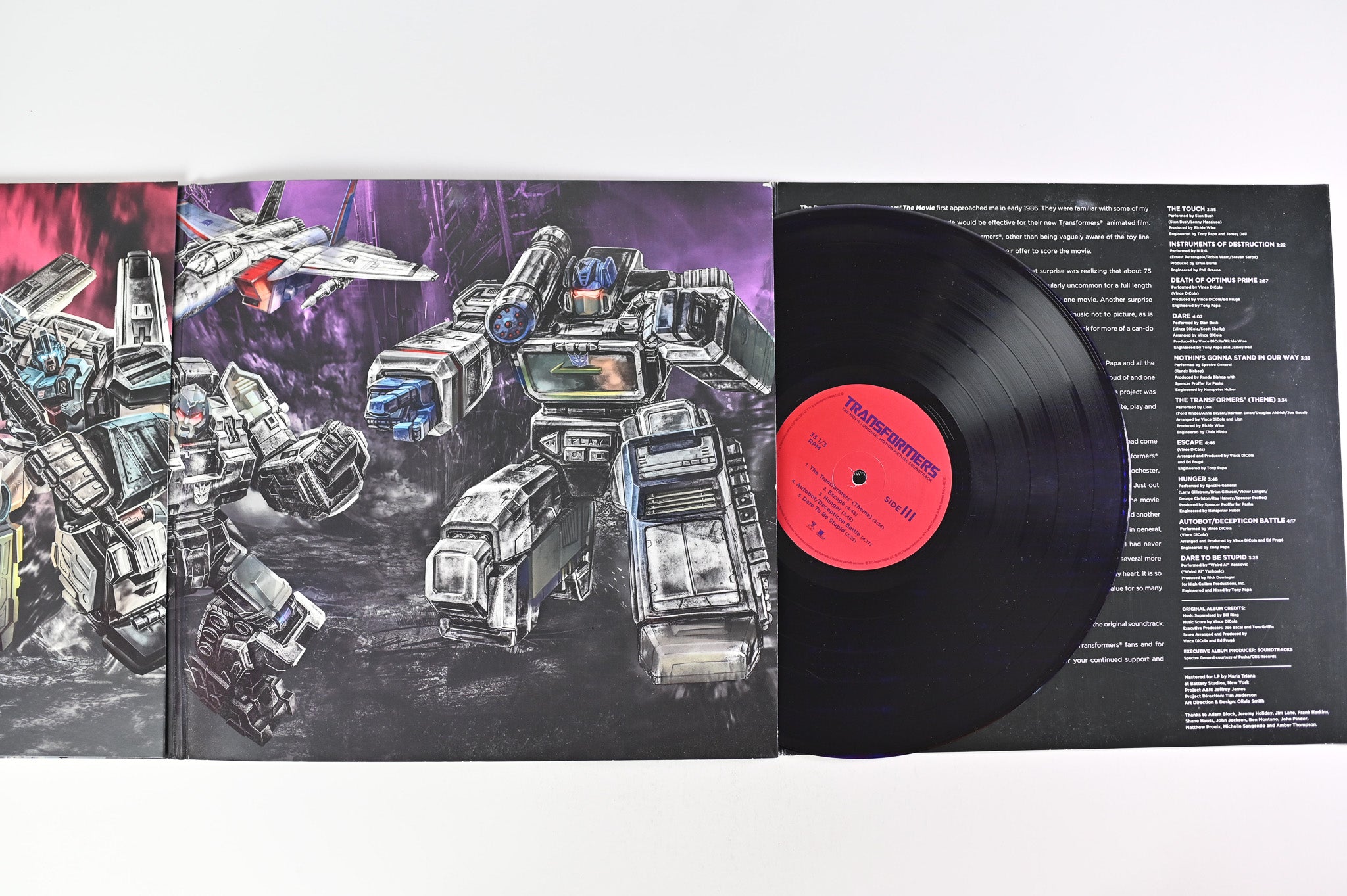 Various - Transformers: The Movie (Original Motion Picture Soundtrack) on Volcano Legacy RSD BF 2015  Ltd Red / Purple Single Sided Reissue