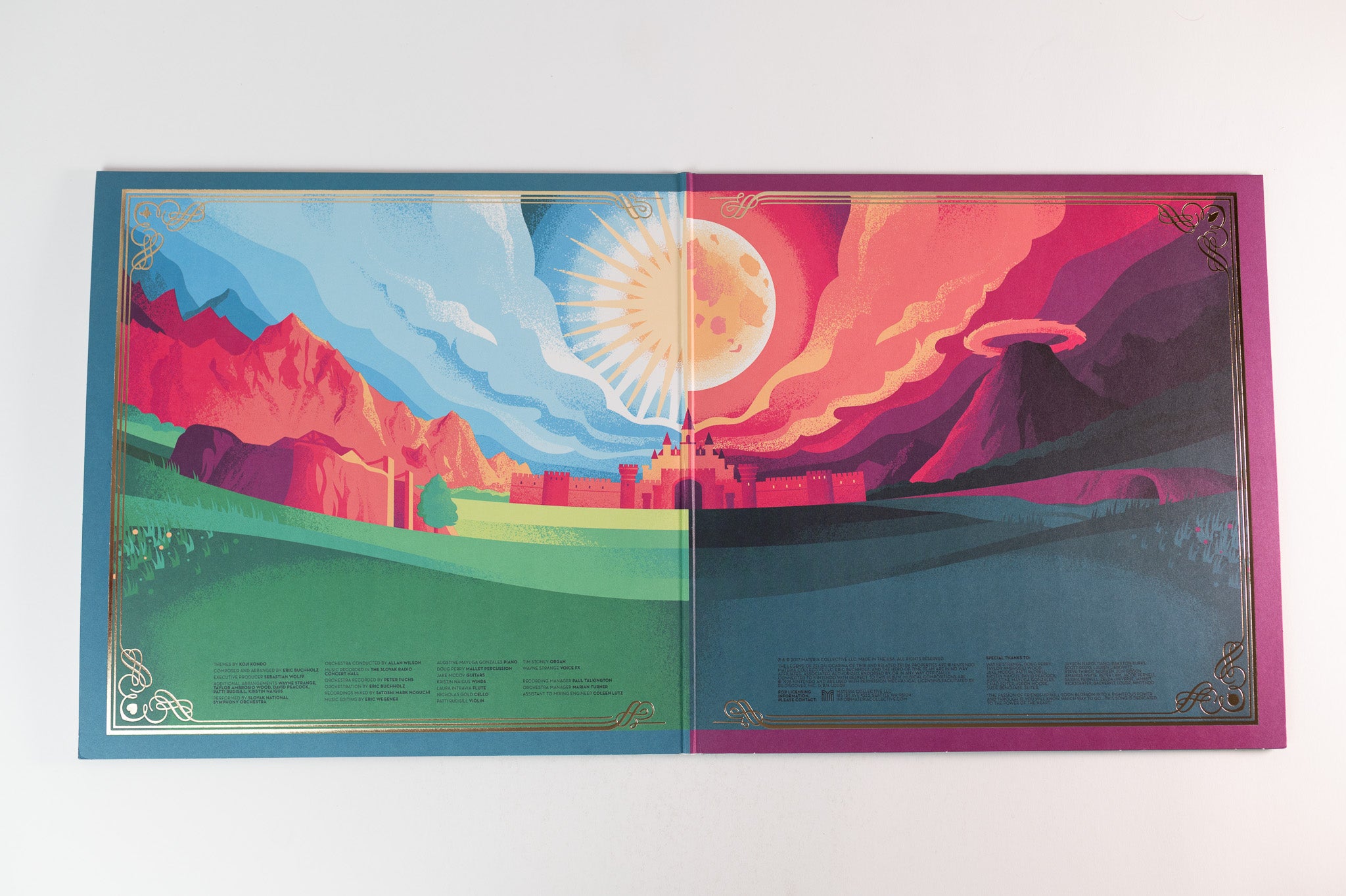 The Slovak National Symphony Orchestra - Hero Of Time (Music From "The Legend Of Zelda: Ocarina Of Time") on Materia Collective Green/Purple With White Merge Reissue