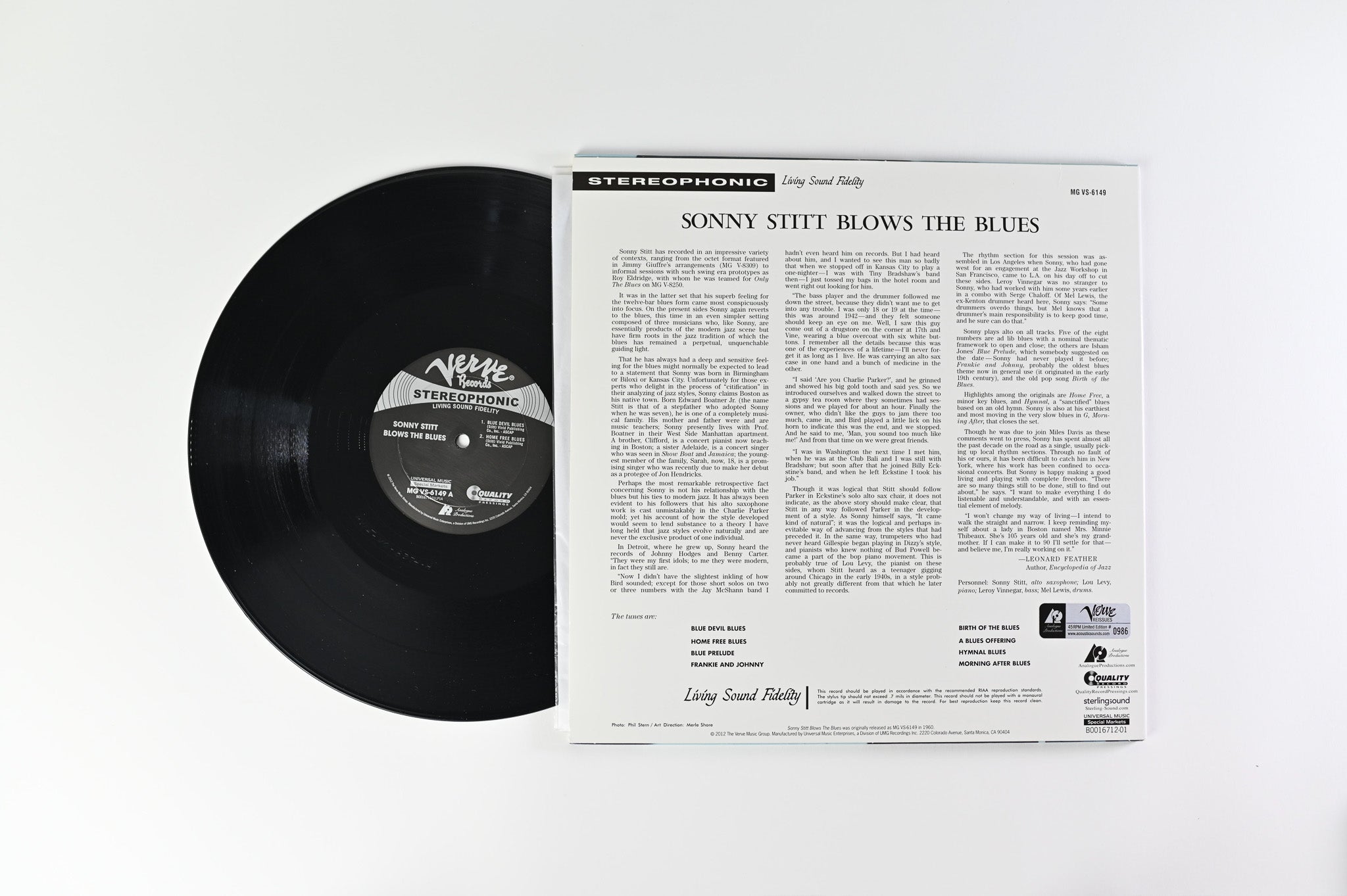 Sonny Stitt - Blows The Blues on Blue Note Analogue Productions Ltd 45 RPM Reissue